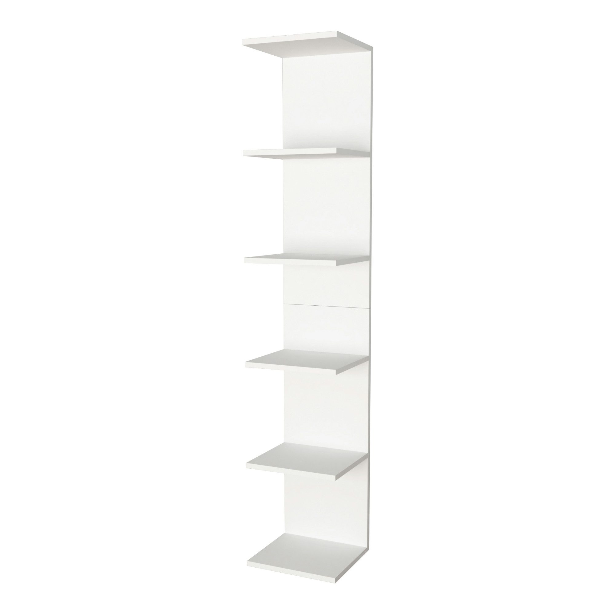 en.casa Wandregal, »Surahammar« 180 x 35 x 32 cm mit 6 Ablagen Weiß günstig online kaufen