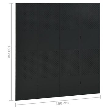 vidaXL Raumteiler 4-tlg Raumteiler 2 Stk Schwarz 160x180 cm Stahl