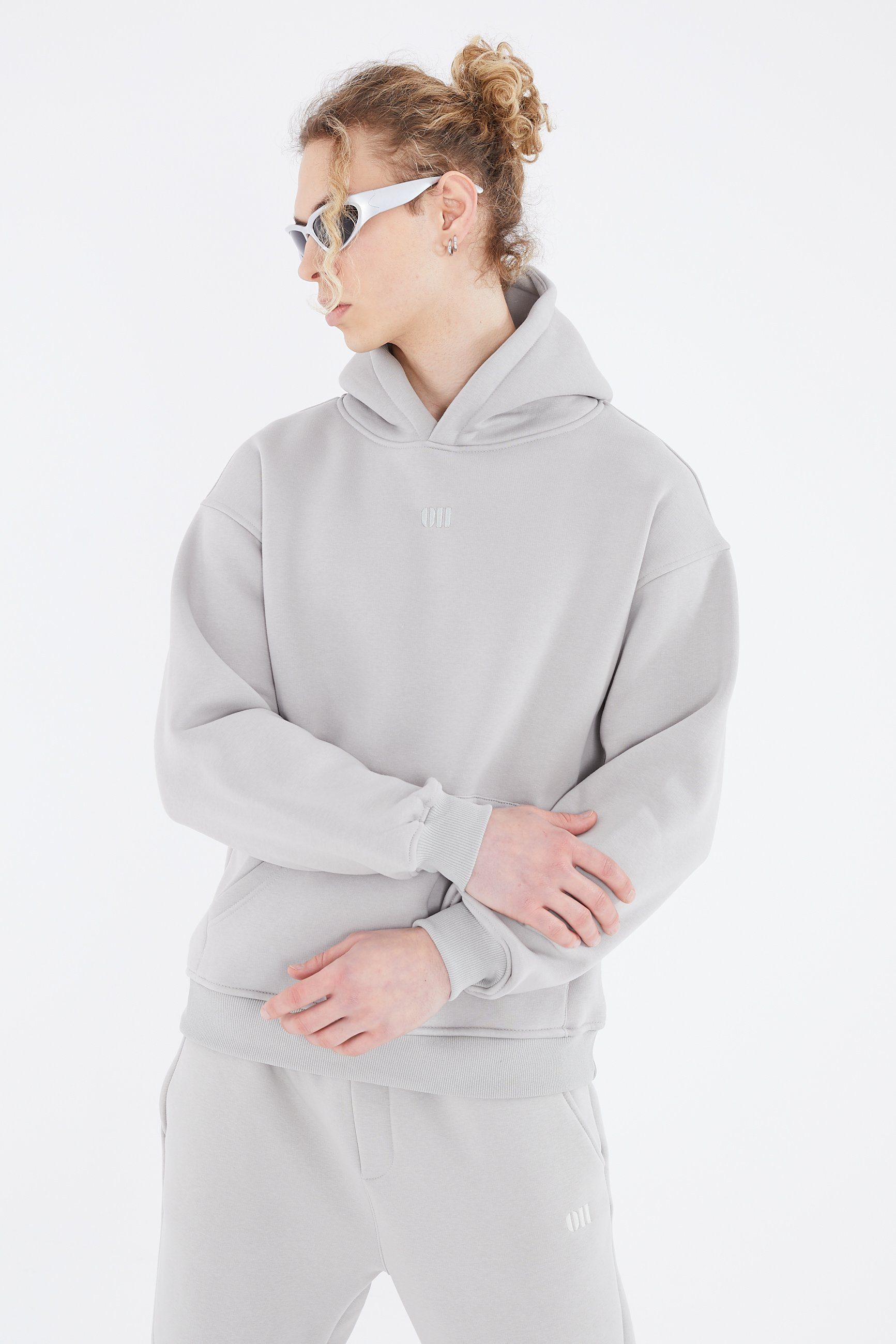 OSSY HOMER Hoodie Oversize Hoodie einfarbig Basic Baumwolle Kapuzenpullover 320gsm