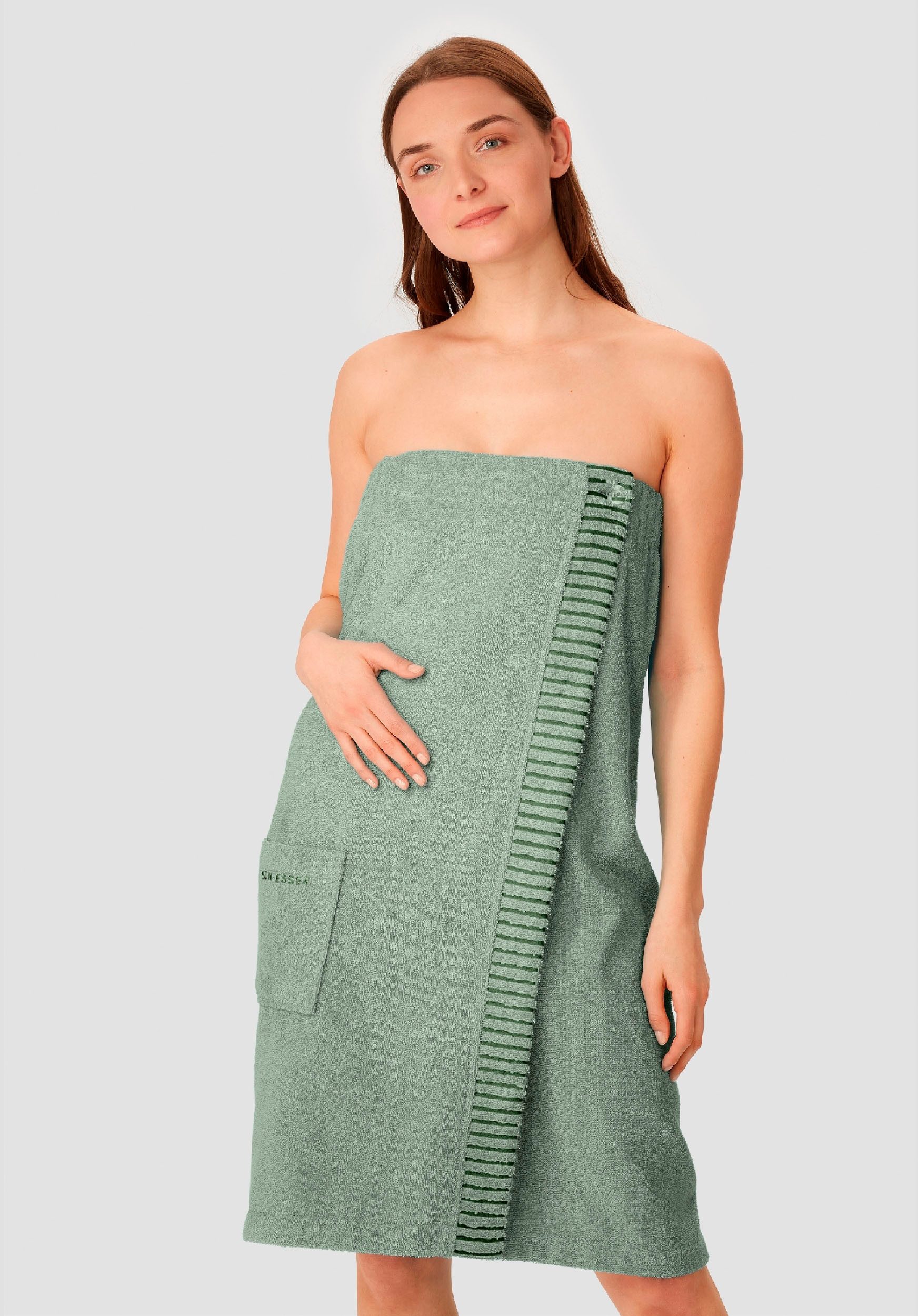 Schiesser Kilt Rom aus weicher Baumwolle, saugstark und 3-fach weitenverstellbar, Kurzform, Frottier, Knöpfe, MADE IN GREEN by OEKO-TEX®