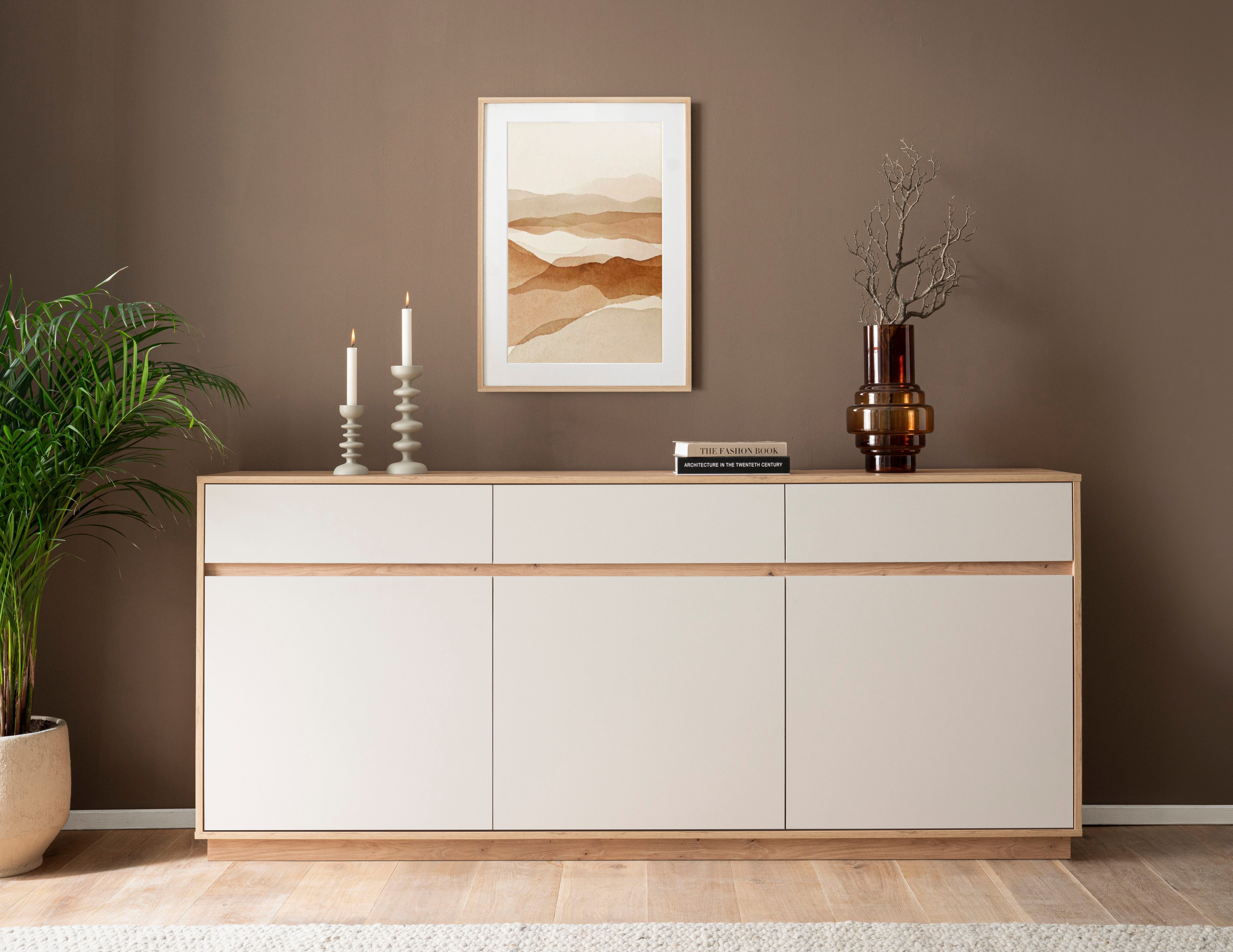 Home affaire Sideboard Sonora, moderner Schrank, Kommode in Eiche Artisan, günstig online kaufen