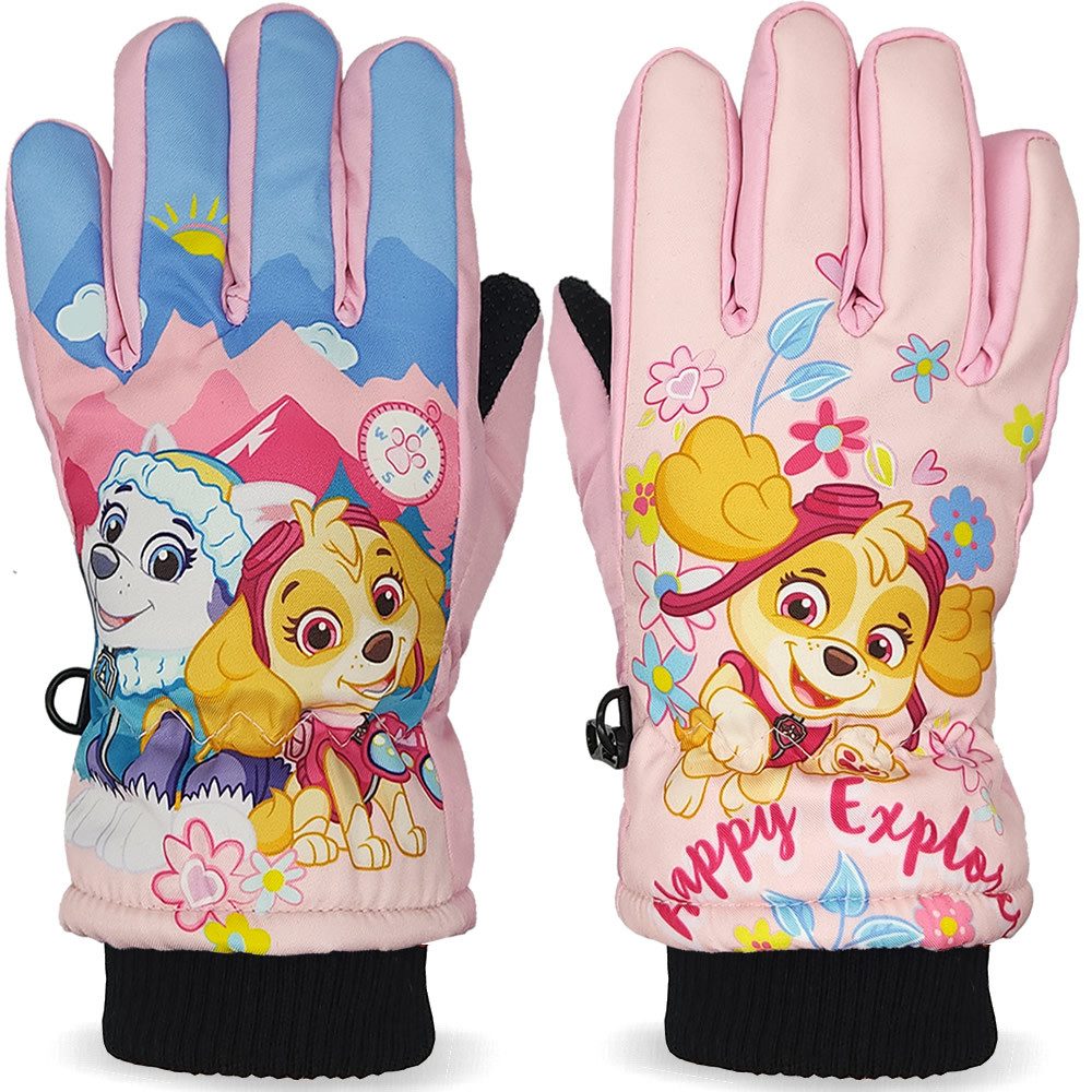 PAW PATROL Skihandschuhe Skye Winterhandschuhe Handschuhe Winter Kinder warm & wasserabweisend Weiches Fleece-Innenfutter, Wind- und wasserabweisend