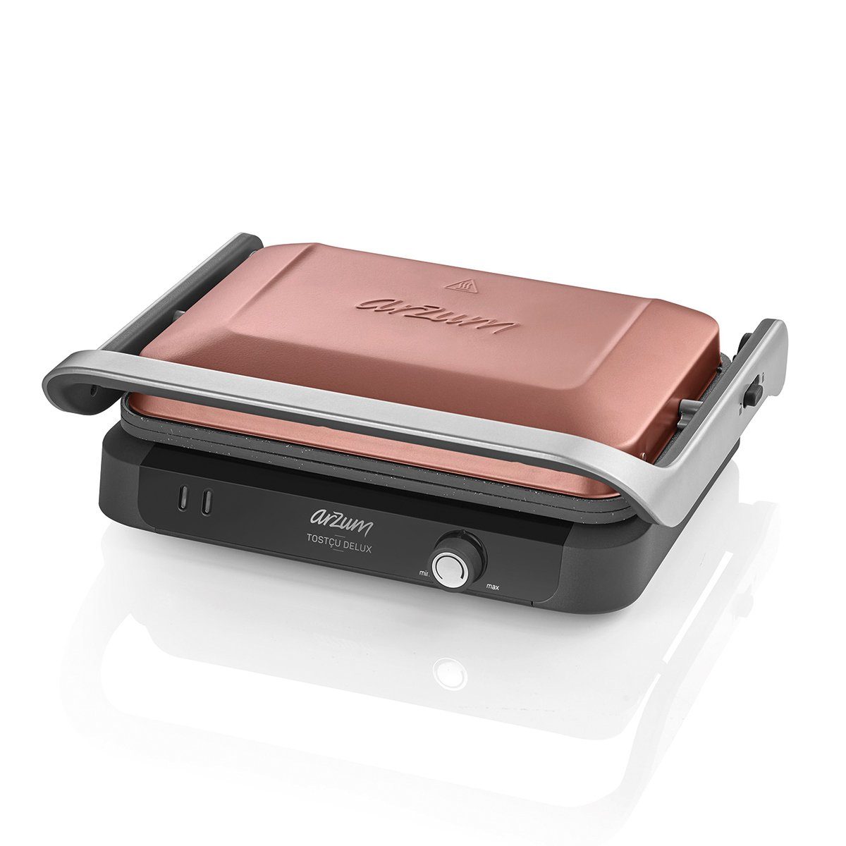 Arzum Sandwichmaker Tostçu Delux 1800W, Kontaktgrill Sandwichmaker Sandwich-Toaster Rosa