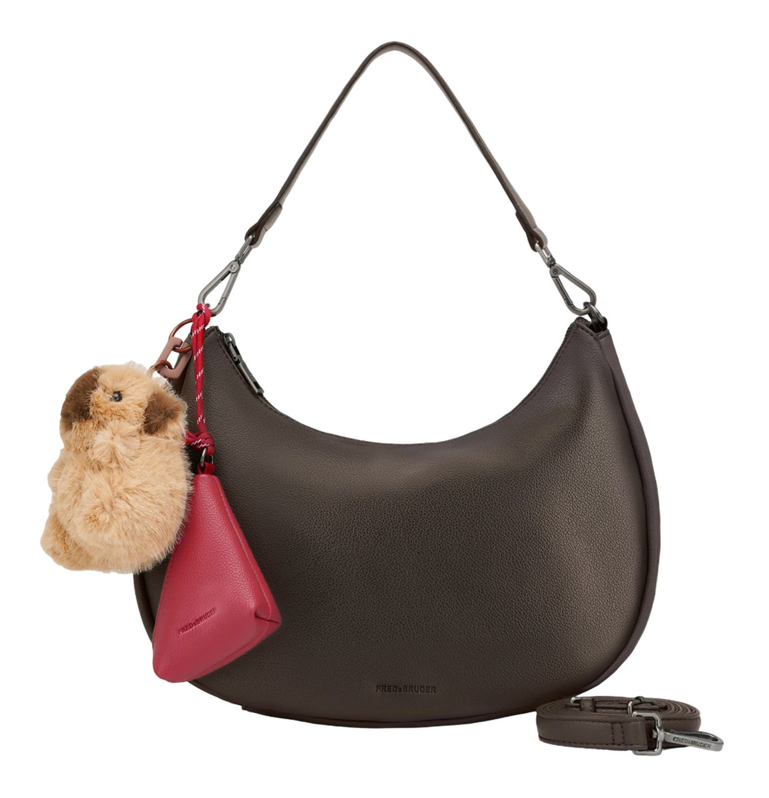 FREDsBRUDER Umhängetasche My Bestie Long Hobo (Set, 2-tlg), aus echtem Leder