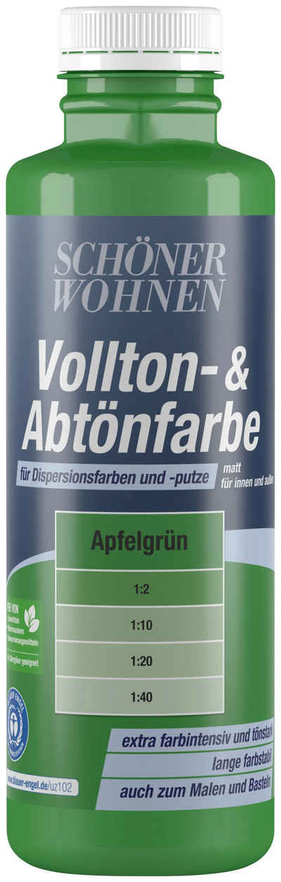 SCHÖNER WOHNEN-Kollektion Vollton- und Abtönfarbe »Vollton- & Abtönfarbe«, 500 ml, apfelgrün, zum Abtönen von Dispersionsfarben und -putzen