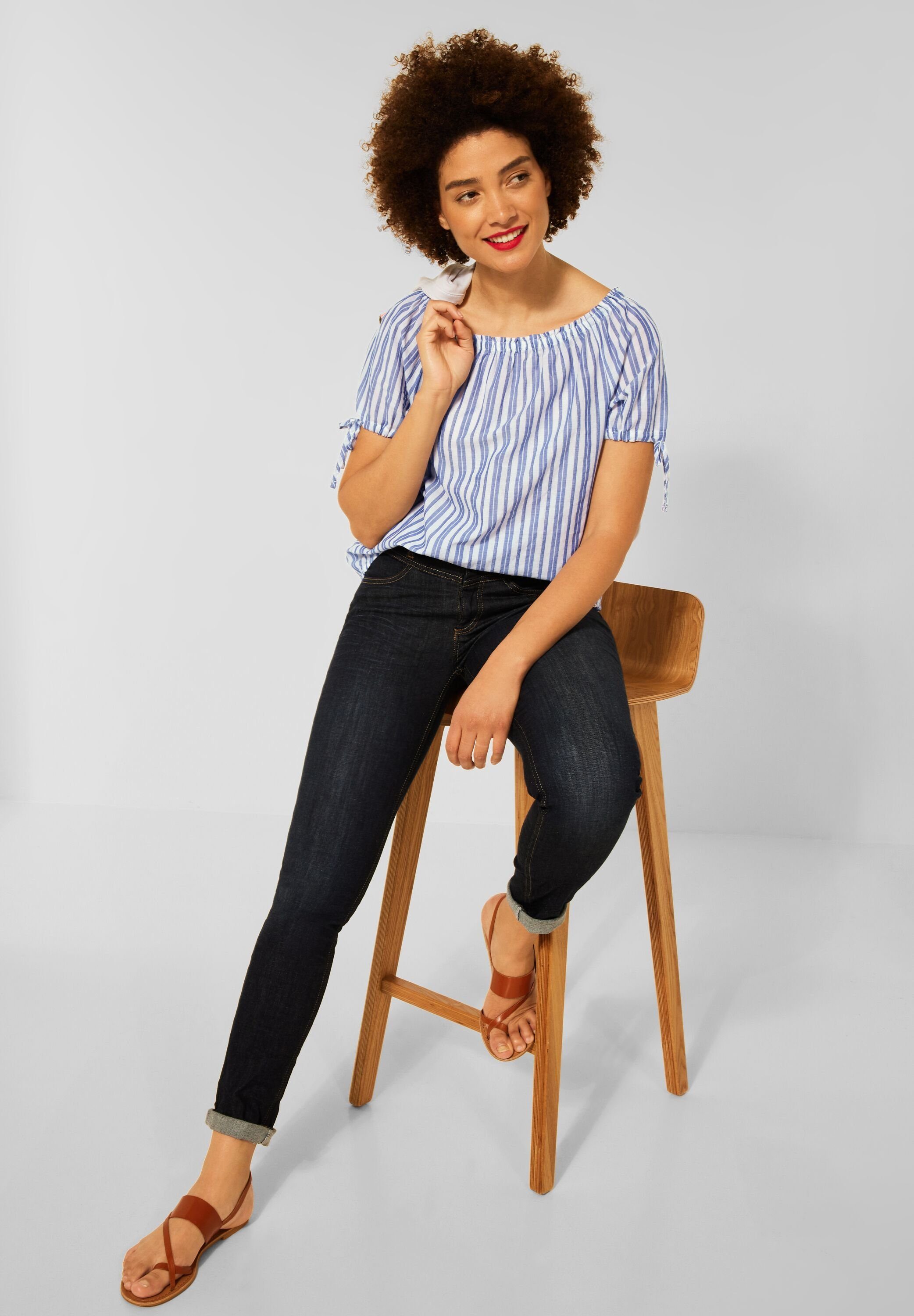 STREET ONE Carmenbluse im Streifendesign