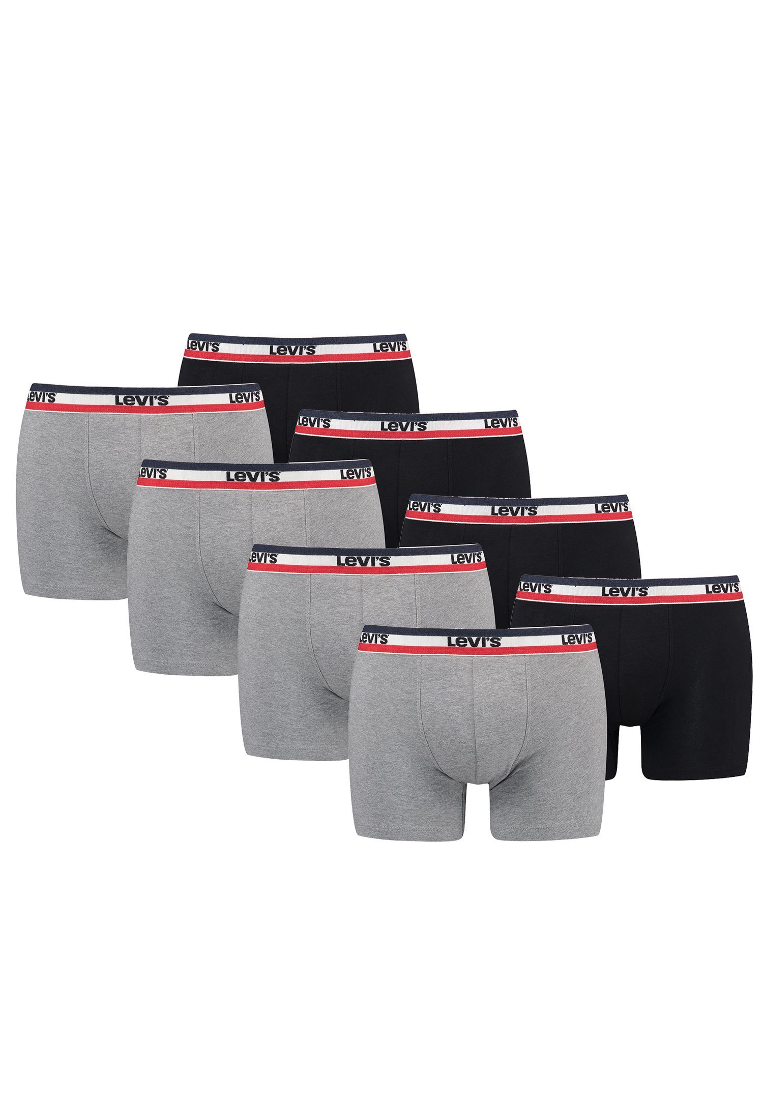 CO 6er Pack Melange Middle ORGANIC Boxershorts BRIEF (Set, 8er-Pack) BOXER MEN SPRTSWR 8-St., Grey Levi's® LOGO