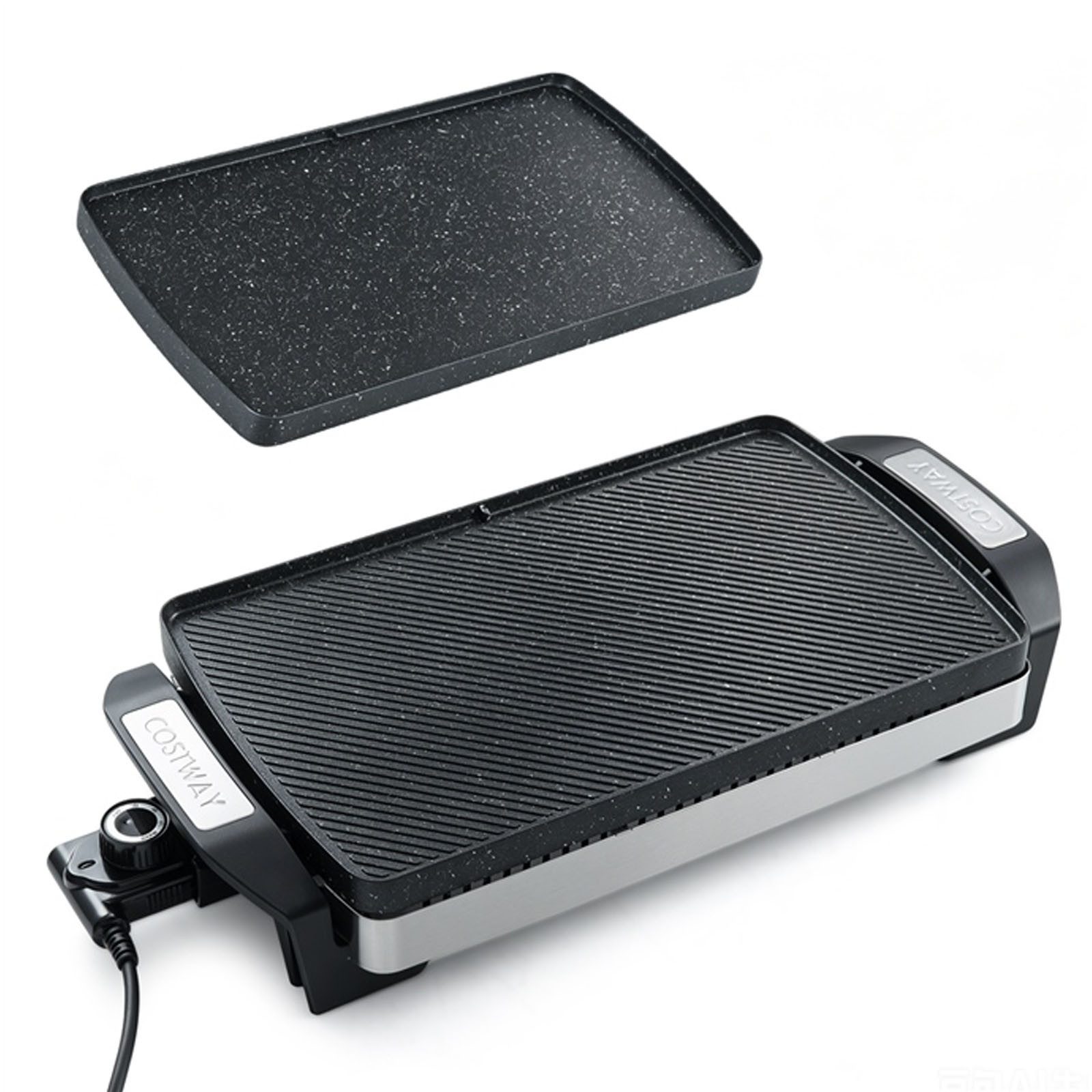 COSTWAY Elektrogrill, 1500 W, Tischgrill mit wendbarer Grillplatte