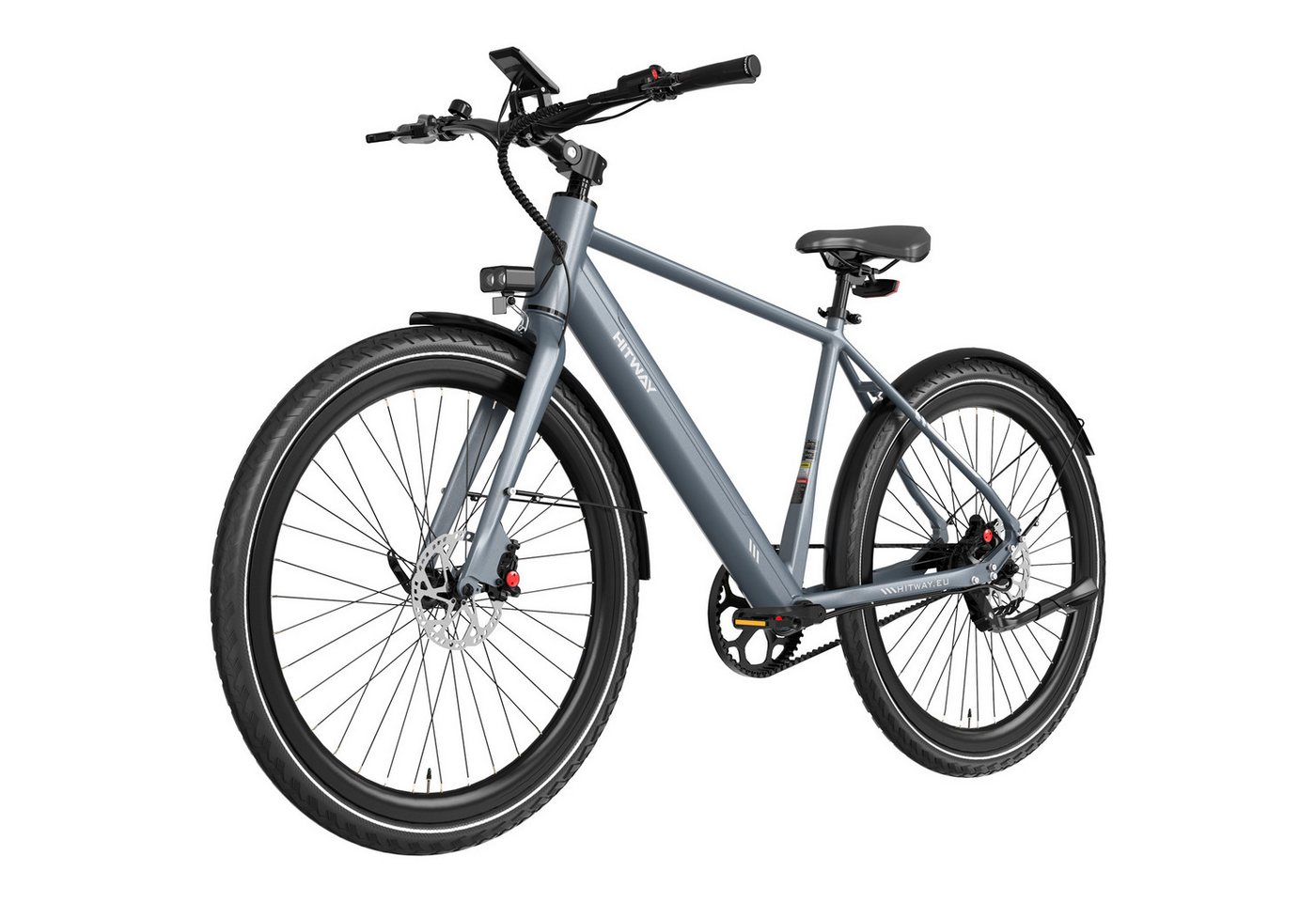 HITWAY E-Bike Cityrad 700C Elektrofahrrad,36V 10.4Ah Akku, Bis zu 80 km Reichweite, 1 Gang, Kettenschaltung, Heckmotor, 374,4 Wh, E-Rennrad, Drehmomentsensor Citybike für Damen und Herren mit GPS APP
