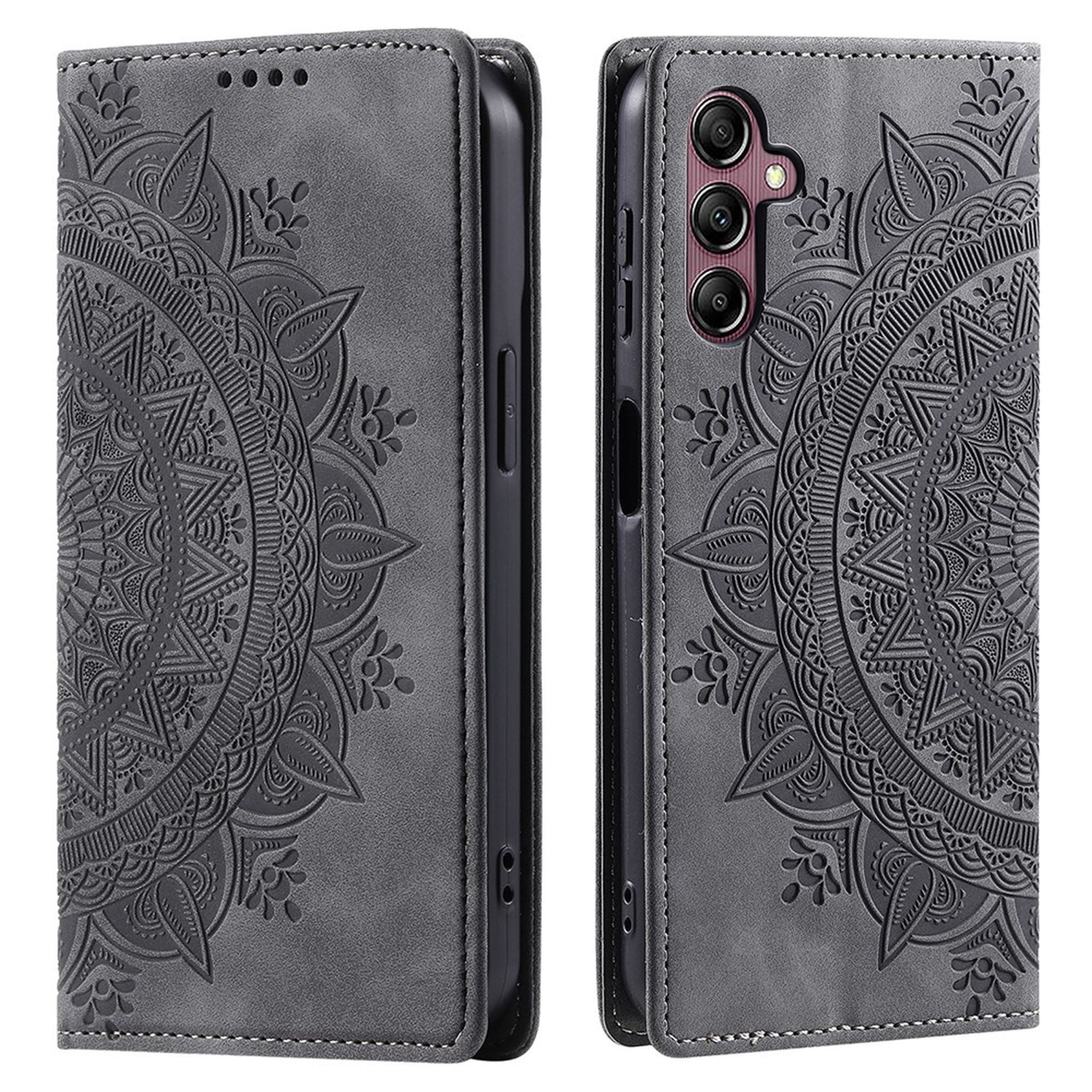 CoverKingz Handyhülle Hülle für Samsung Galaxy A25 5G Handyhülle Flip Case Cover Tasche 16,4 cm (6,5 Zoll), Klapphülle Schutzhülle mit Kartenfach Schutztasche Motiv Mandala
