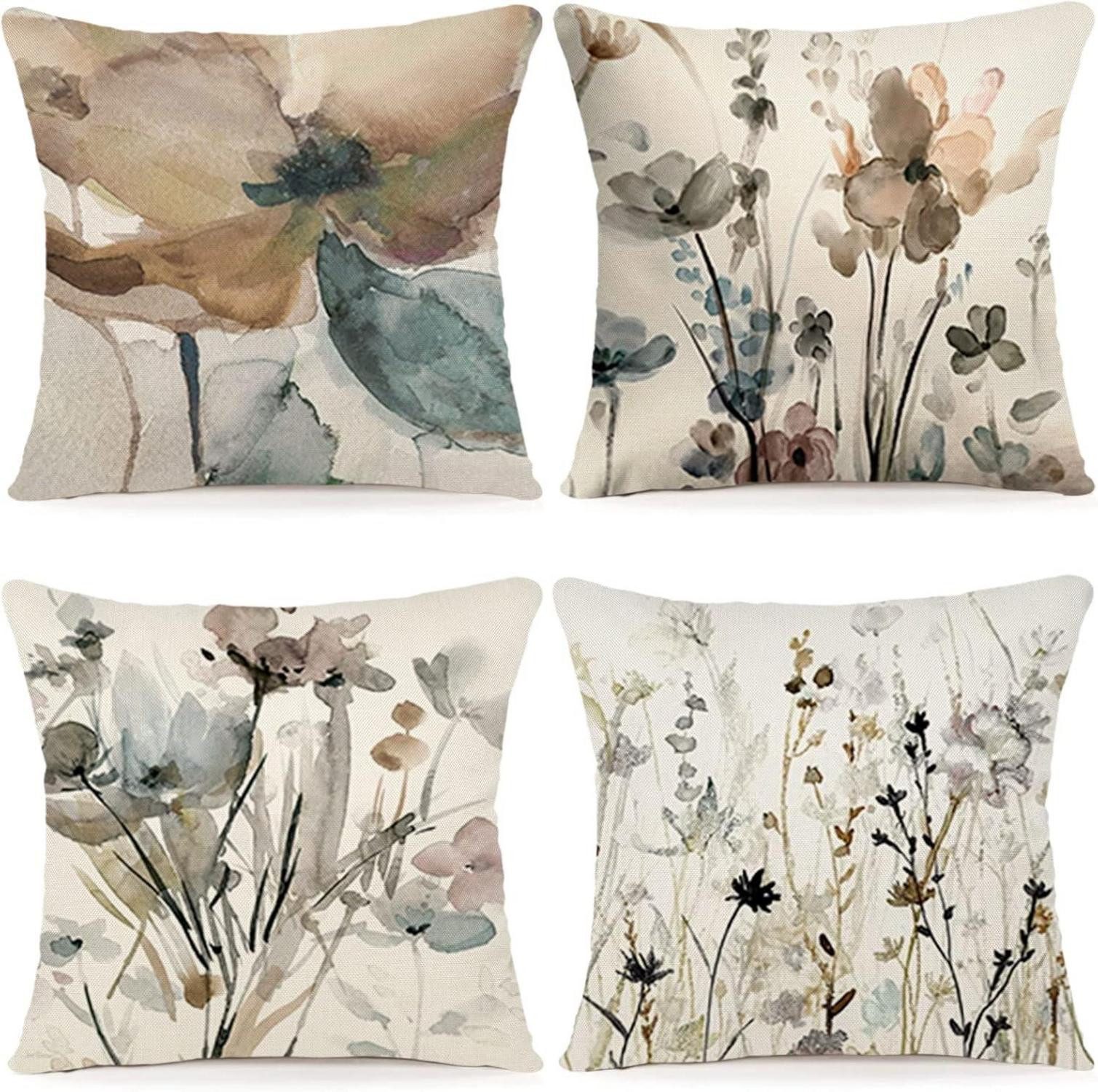 LuxusKollektion Dekohänger Blumen Kissenbezug 40x40 Set günstig online kaufen