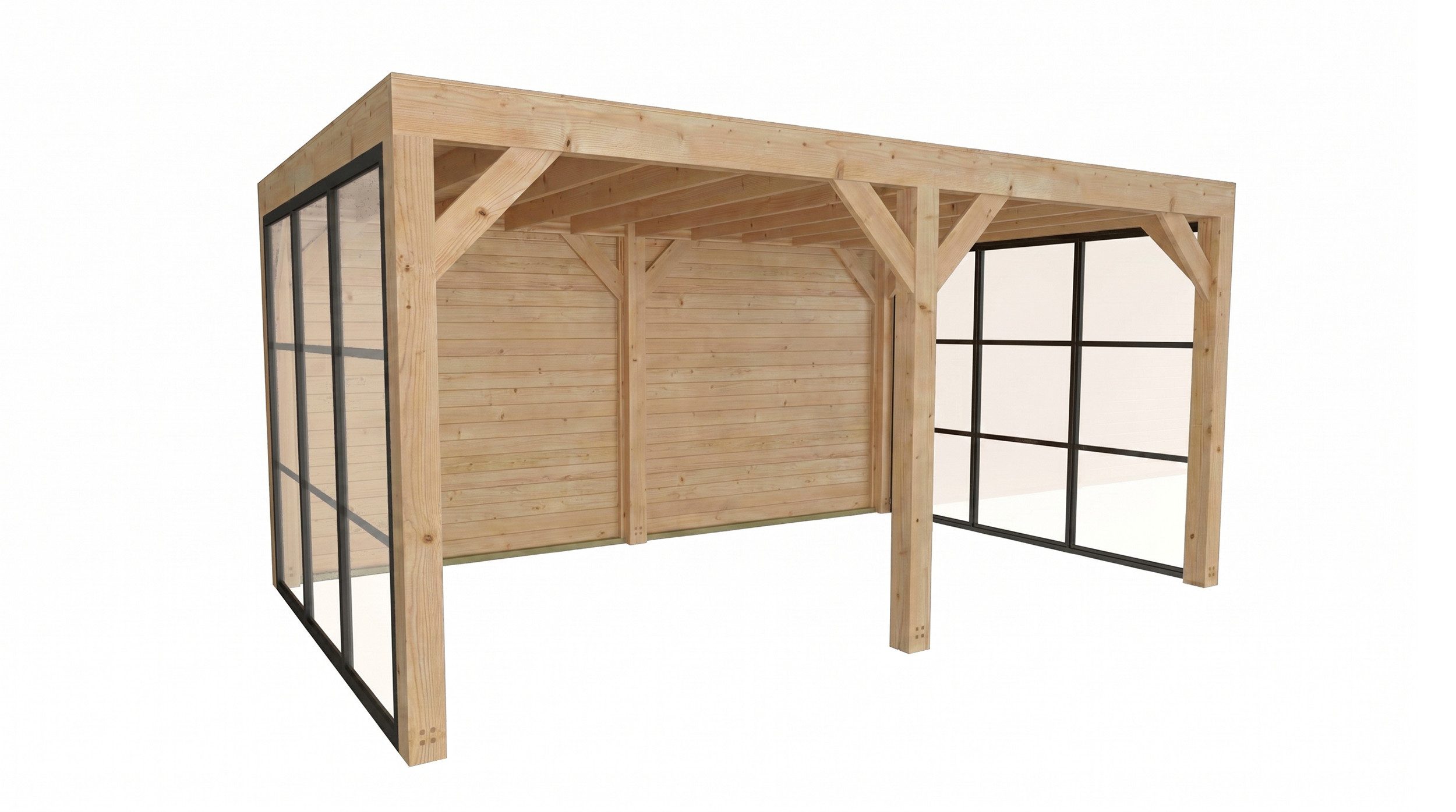 weka Holzpavillon Lumley Lauben-Set Gr. 3.1, mit 4 Seitenteilen, BxTxH: 307x499x245 cm
