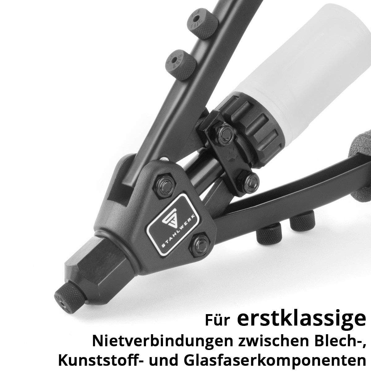 STAHLWERK Blindnietzange Nietzangen Set Hebelnietzange Popnietzange + 500 Nieten, 1-tlg.