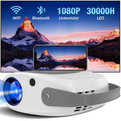 Authmic Beamer, WiFi Bluetooth Beamer Native 1080P Beamer LCD-Beamer (8000 lm, 1280x720 px, Kompatibel mit iOS/Android/Fire Stick/HDMI/USB/PS5)