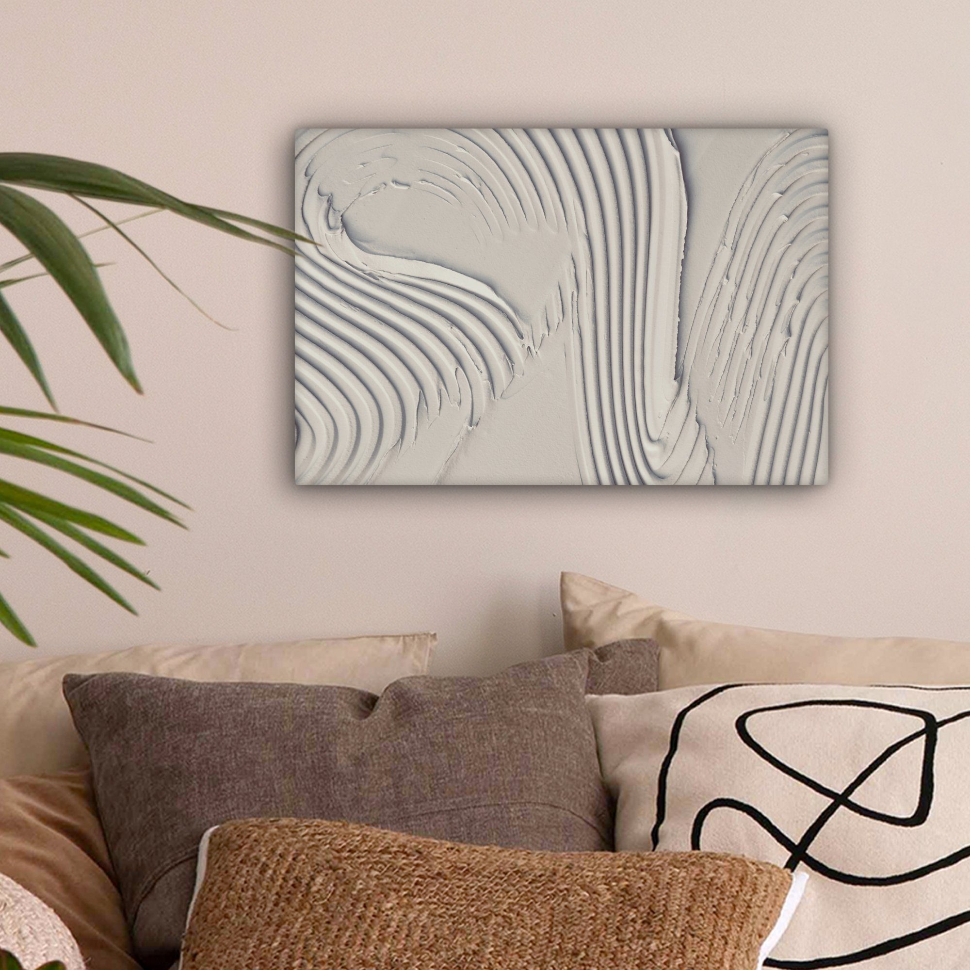 OneMillionCanvasses® Leinwandbild Abstrakt - Kunst - Linien - Weiß, Fotodru günstig online kaufen