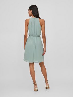 Vila Shirtkleid Lockeres Sommer Dress Stickerei Kleid mit Neckholder (mini) 7510 in Grün