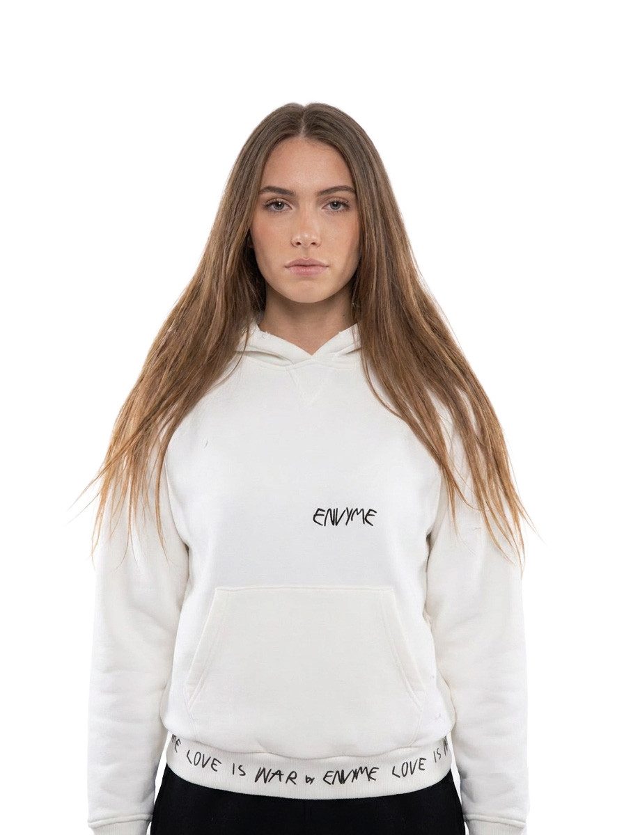 ENVYME Hoodie ENVYME Oversize Hoodie „Heart" Herz-Print, Vintage Used-Look