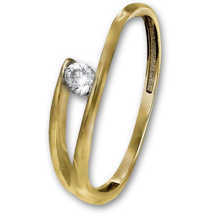GoldDream Goldring GoldDream Gold Ring Zirkonia Gr.60 (Fingerring) Damen Ring Echtgold 333er Gelbgold gold weiß New