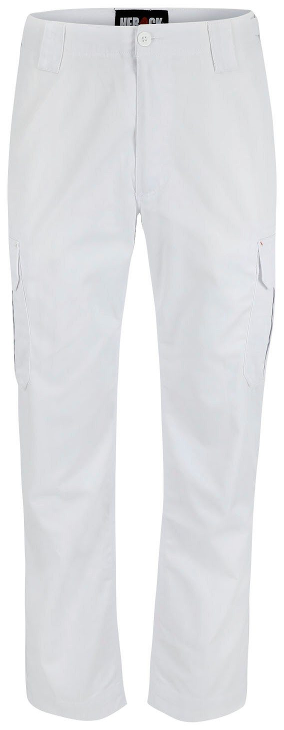 Herock Arbeitshose Thor Hose Wasserabweisend, 7 Taschen, einstellbarer Bund, leicht, viele Farben weiß | Arbeitshosen
