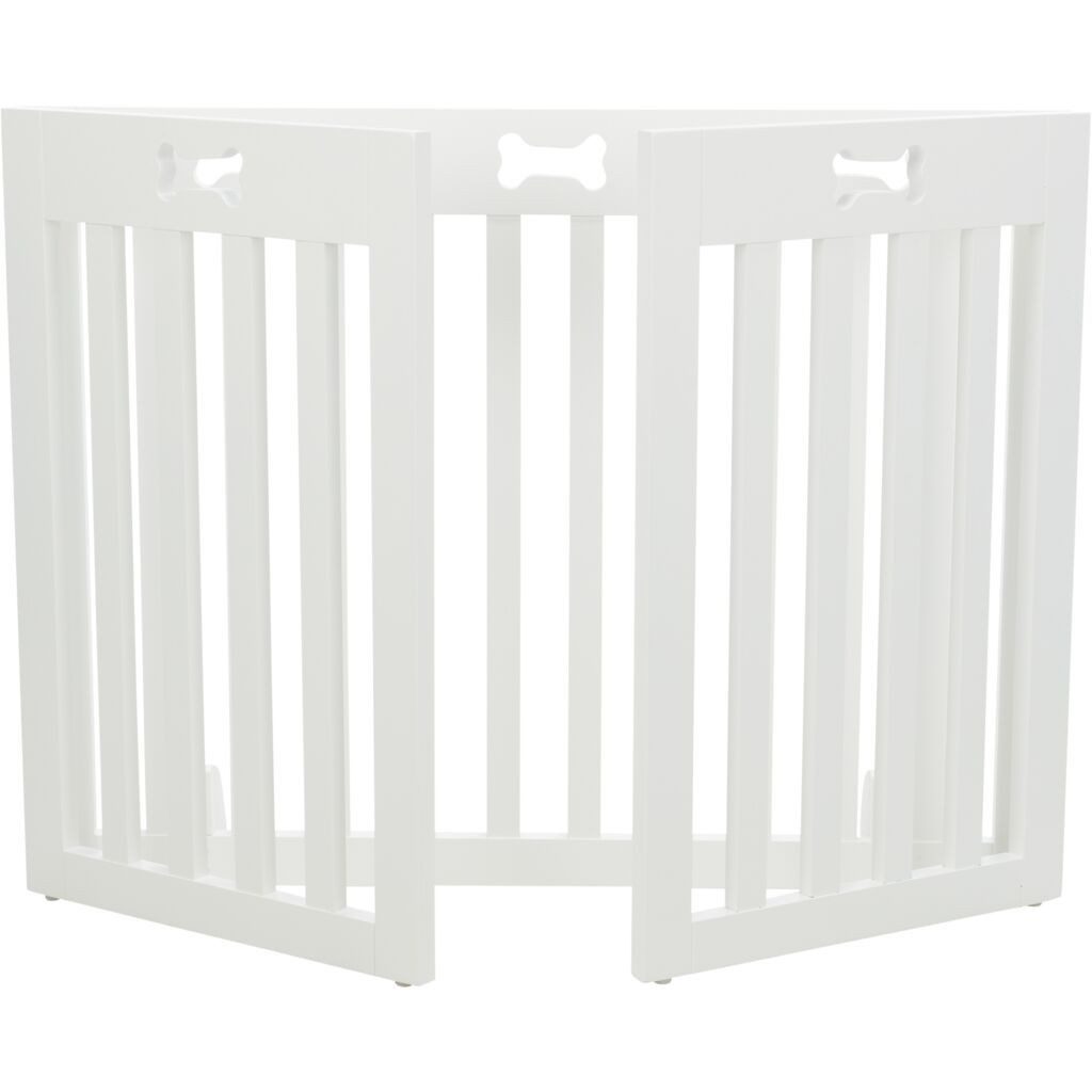 TRIXIE Absperrgitter Hunde-Absperrgitter, 3-teilig - weiß - 82–124 × 61 cm