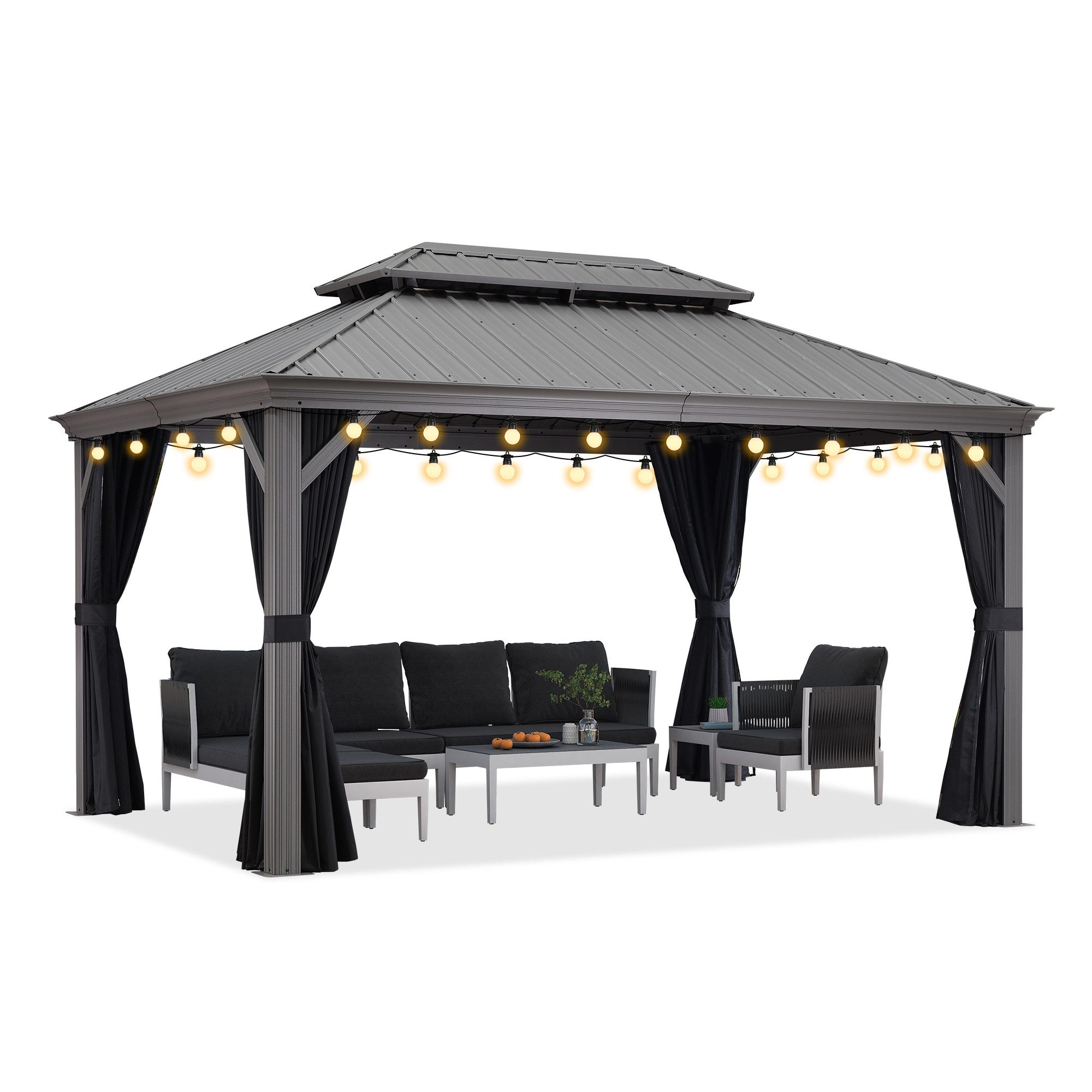 PURPLE LEAF Pavillon Hardtop Alu Gartenpavillon günstig online kaufen