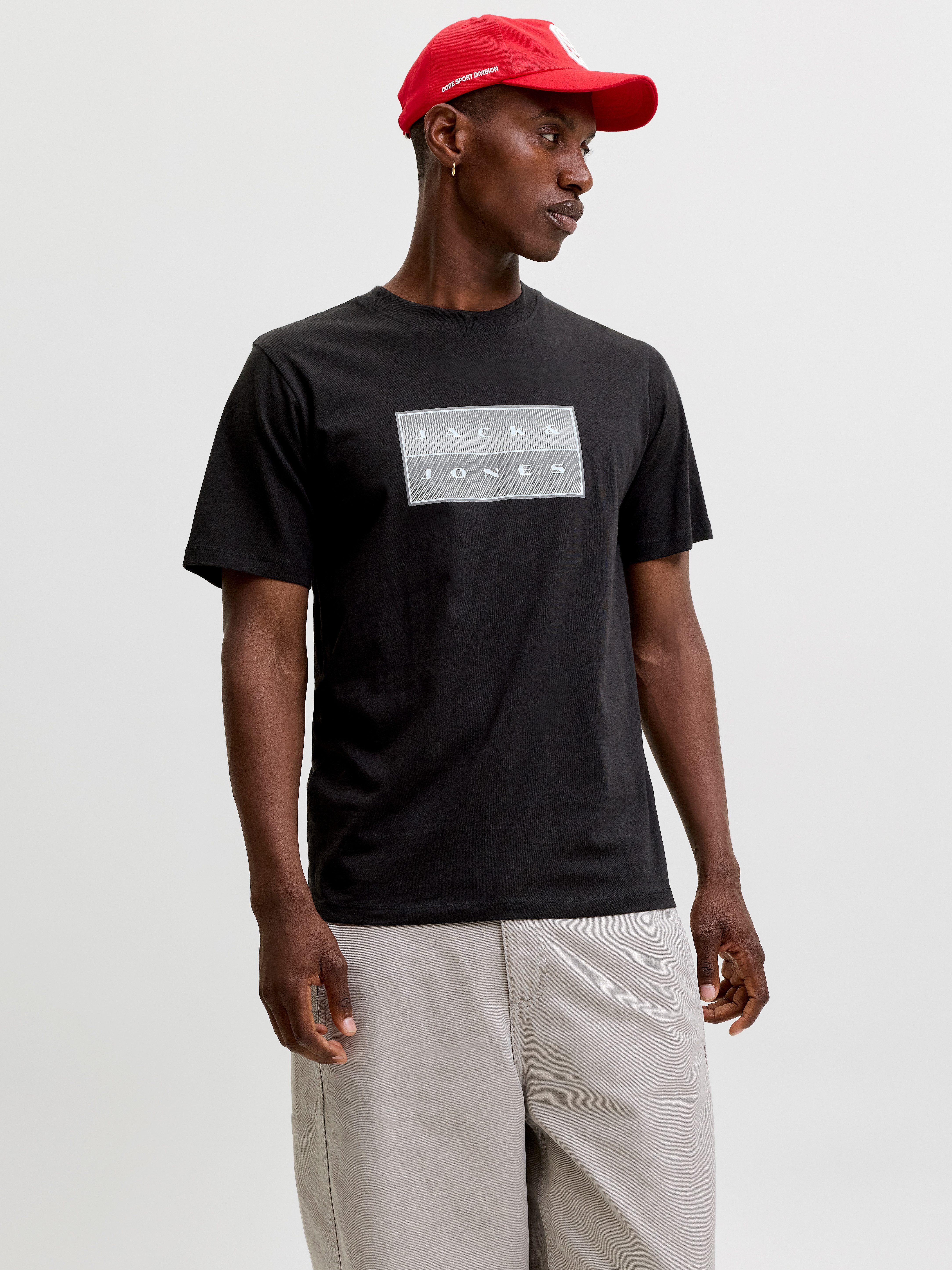 Jack & Jones Rundhalsshirt JCOFUSION BOX PRINT TEE SS CN SN Baumwolle, regular fit