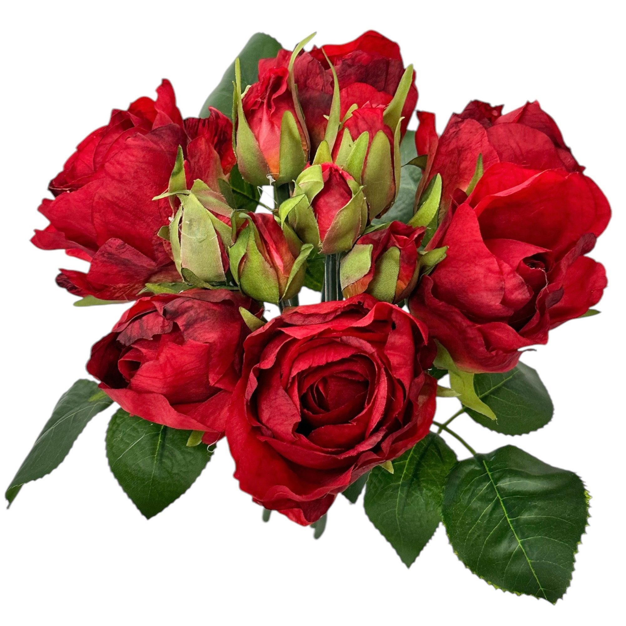 Kunstblumenstrauß Künstlicher Rosenstrauß – gebunden, üppig & realistisch 30cm, Gasper, Höhe 30.00 cm