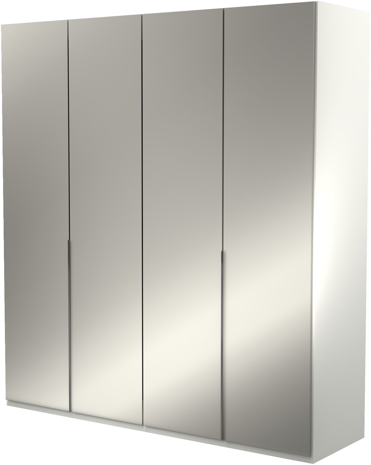 Musterring Kleiderschrank San Diego, Kleiderschrank, Schrank, Garderobe, mit Glastüren (1-St., weiß, Türen gedämpft, 2 Höhen, mehrere Breiten, MADE IN GERMANY) 4-türig (gedämpft), 4 Böden, 2 Kleiderstangen, Chromgriffe