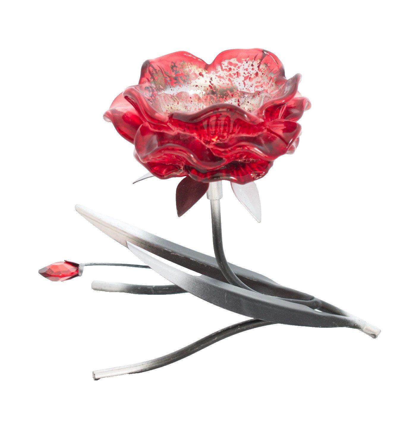 Kaufhaus le petit Teelichthalter Kerzenhalter Metall Glas Deko Windlicht Kerzenständer Blüte Leuchter, individuell Einsetzbar