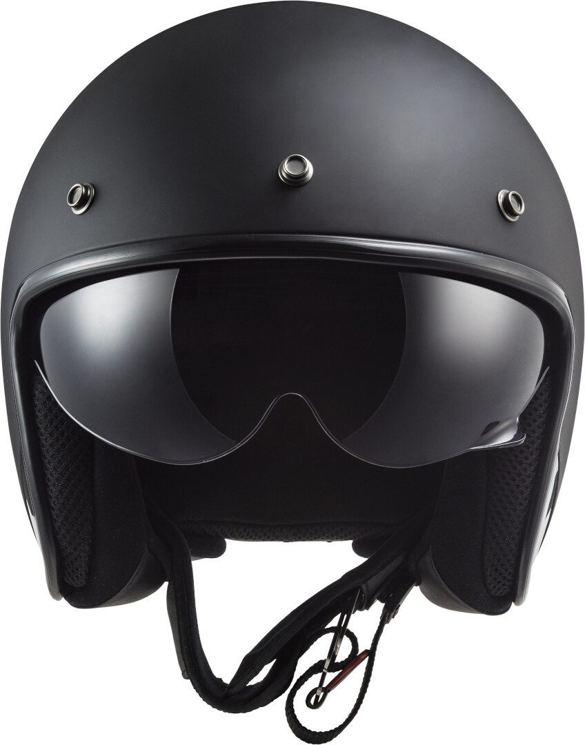 LS2 Motorradhelm OF601 Bob II Solid Jethelm, integriertes Sonnenvisier