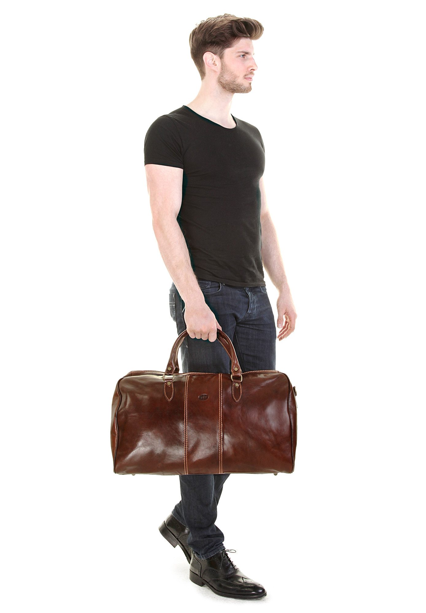 Piké Reisetasche CALABRIA GRANDE, echt Leder, Made in Italy