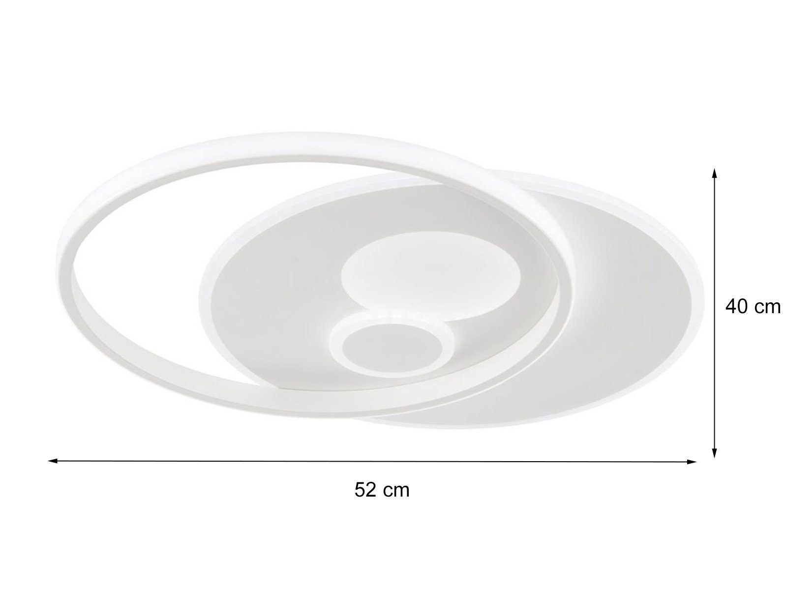 WOFI LED Deckenleuchte, Dimmer, Weiß, flach, Kaltweiß, Warmweiß LED Kücheninsel - fest dimmbar, 52cm integriert, Lampe Deckenbeleuchtung Breite