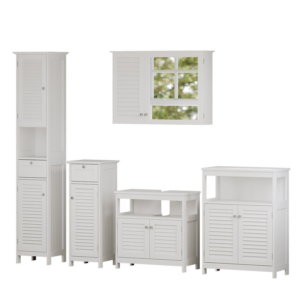Vicco Badmöbel-Set Riad, Weiß, 5 Teile, günstig online kaufen