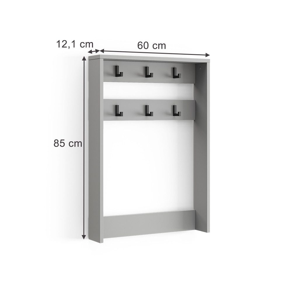Vicco Garderobenschrank Eliza, Grau, 60 x 85 cm (1-St)