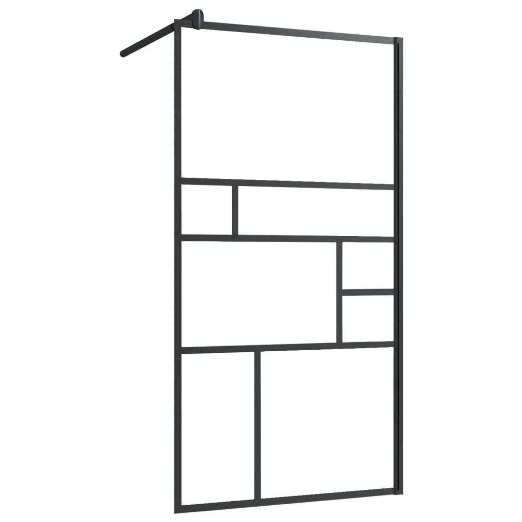 Thumbnail - vidaXL Duschwand Duschwand mit Ablage für Walk-In-Dusche Schwarz 115x195 cm ESG