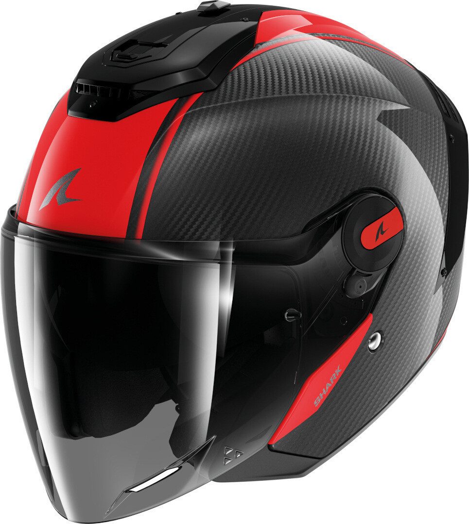 SHARK HELMETS Motorradhelm SHARK RS Jet CARBON Skin schwarz rot