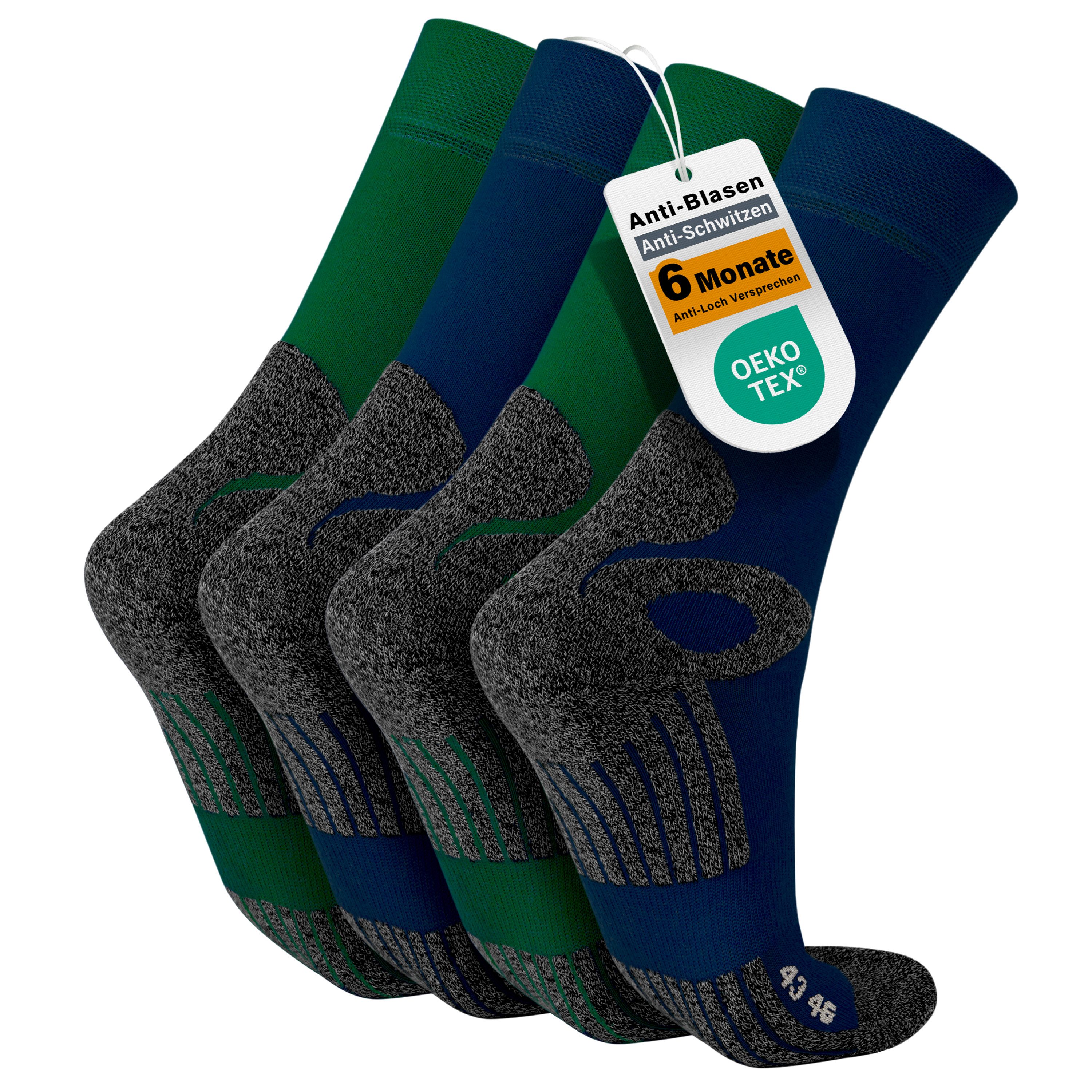 celodoro Arbeitssocken 4 Paar Wandersocken, Arbeitssocken & Sportsocken Anti-Schweiß