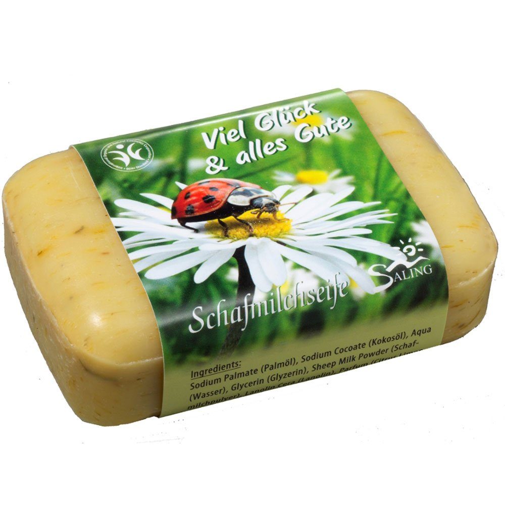 Saling Feste Duschseife Schafmilchseife Viel Glück, 100 g