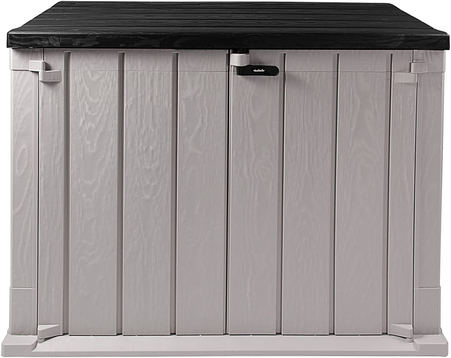 ONDIS24 Gartenbox Mülltonnenbox Storer Light XL Gerätebox abschließbar, für 2 Mülltonnen (1330 Liter) robust, wetterfest, belastbar grau-anthrazit