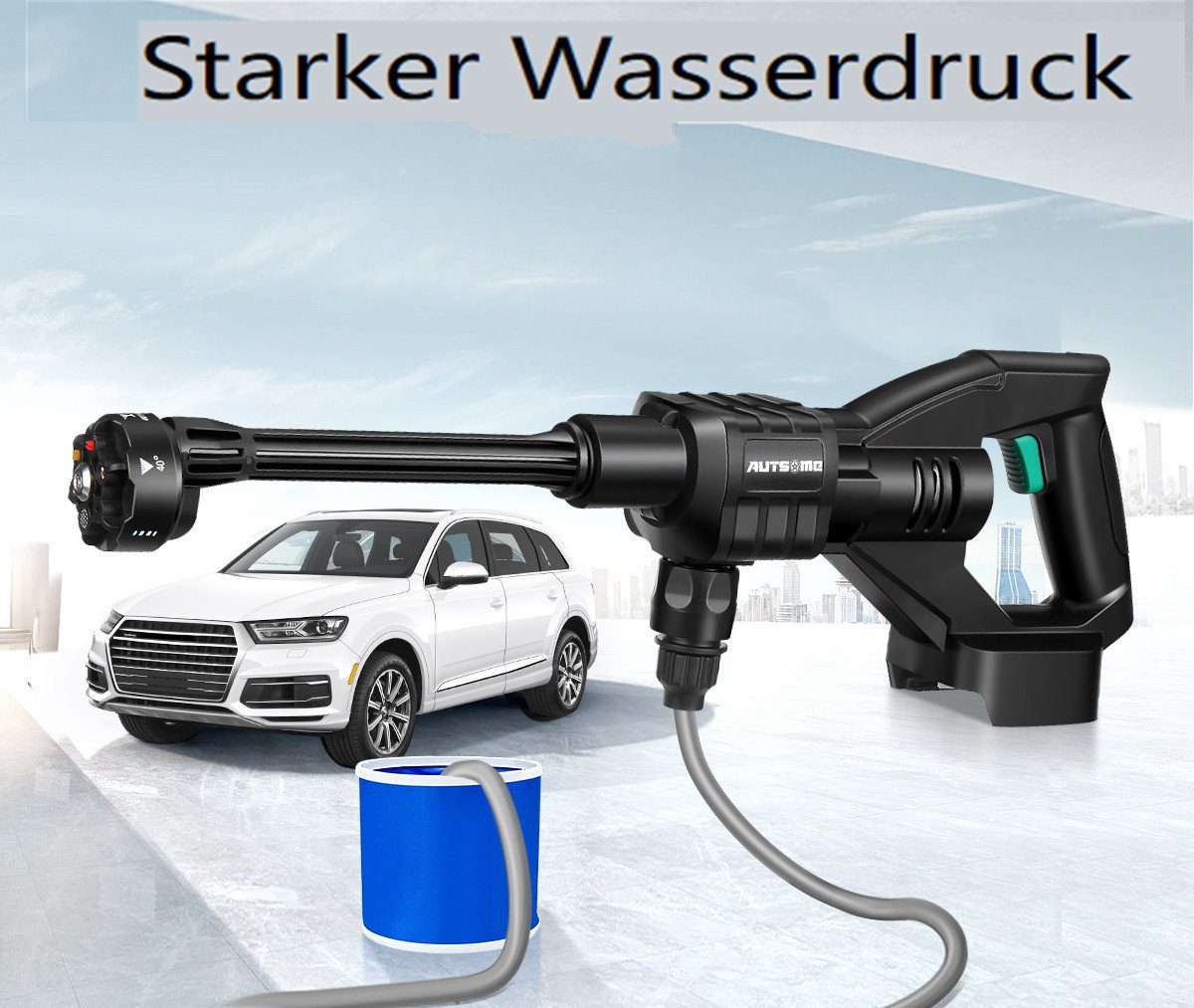 100,00 Auto AUDEW Hochdruckreiniger Kabelloser max: ohne Spritzpistole Batterie 300W Akku-Hochdruckreiniger, Druck bar,