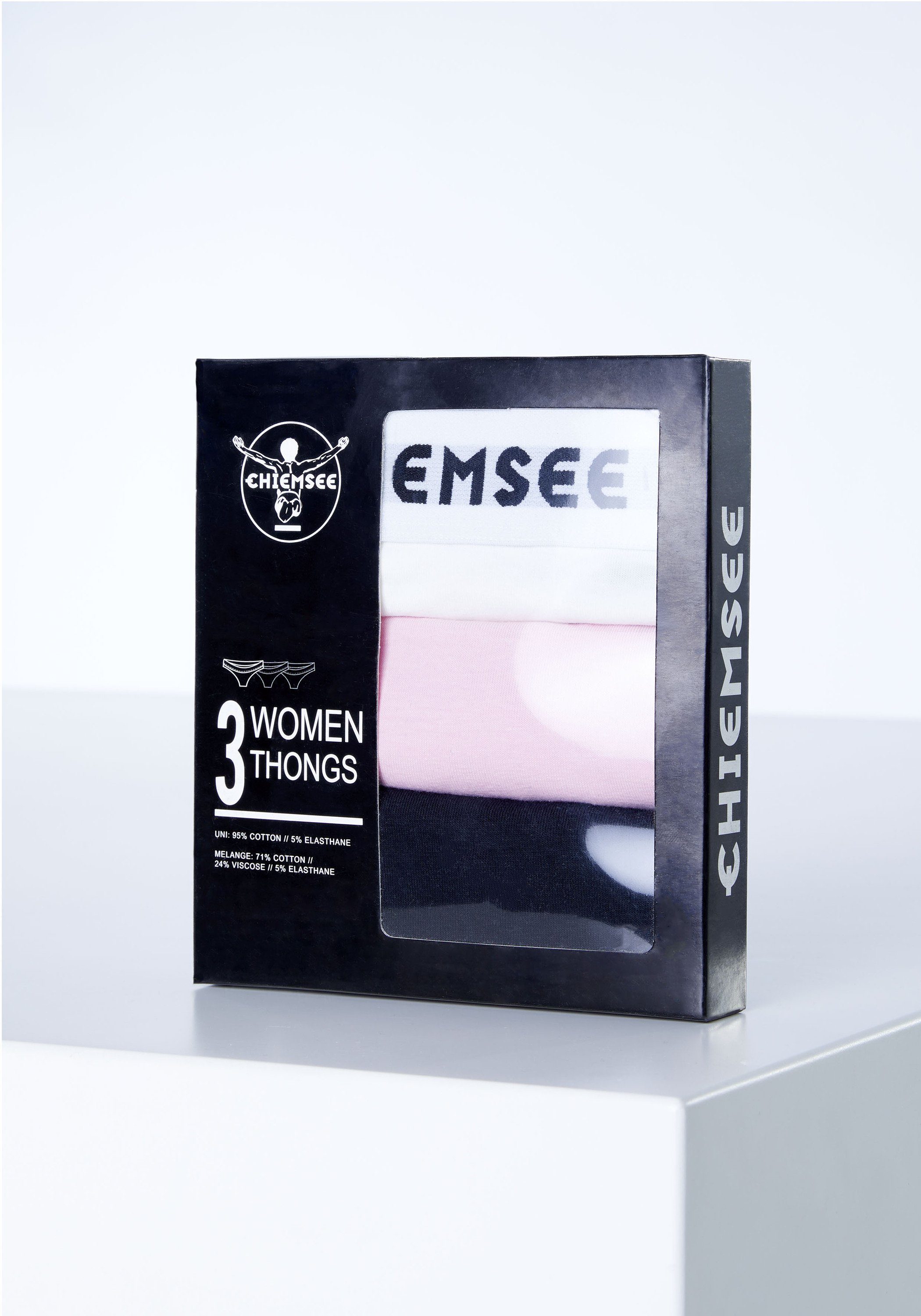 Chiemsee mit String String 3er-Pack 3 White/Light Pink 3-St) (3er-Pack, Label-Bund