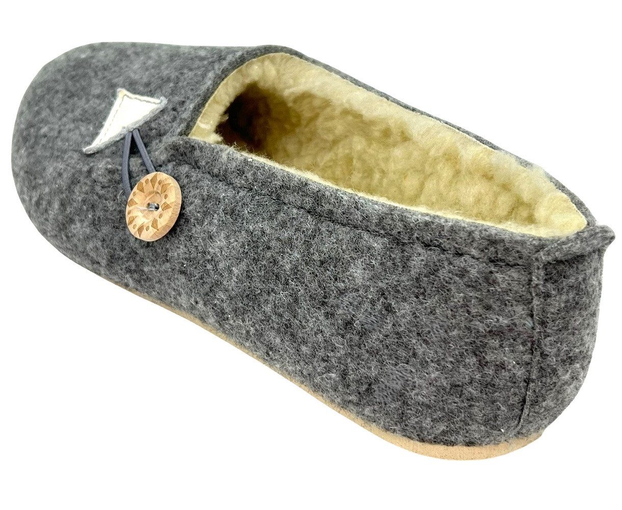 em-ka Damen Filz Fell Hausschuhe gefüttert warme Winter Pantoffeln Hausschuh Schafwolle