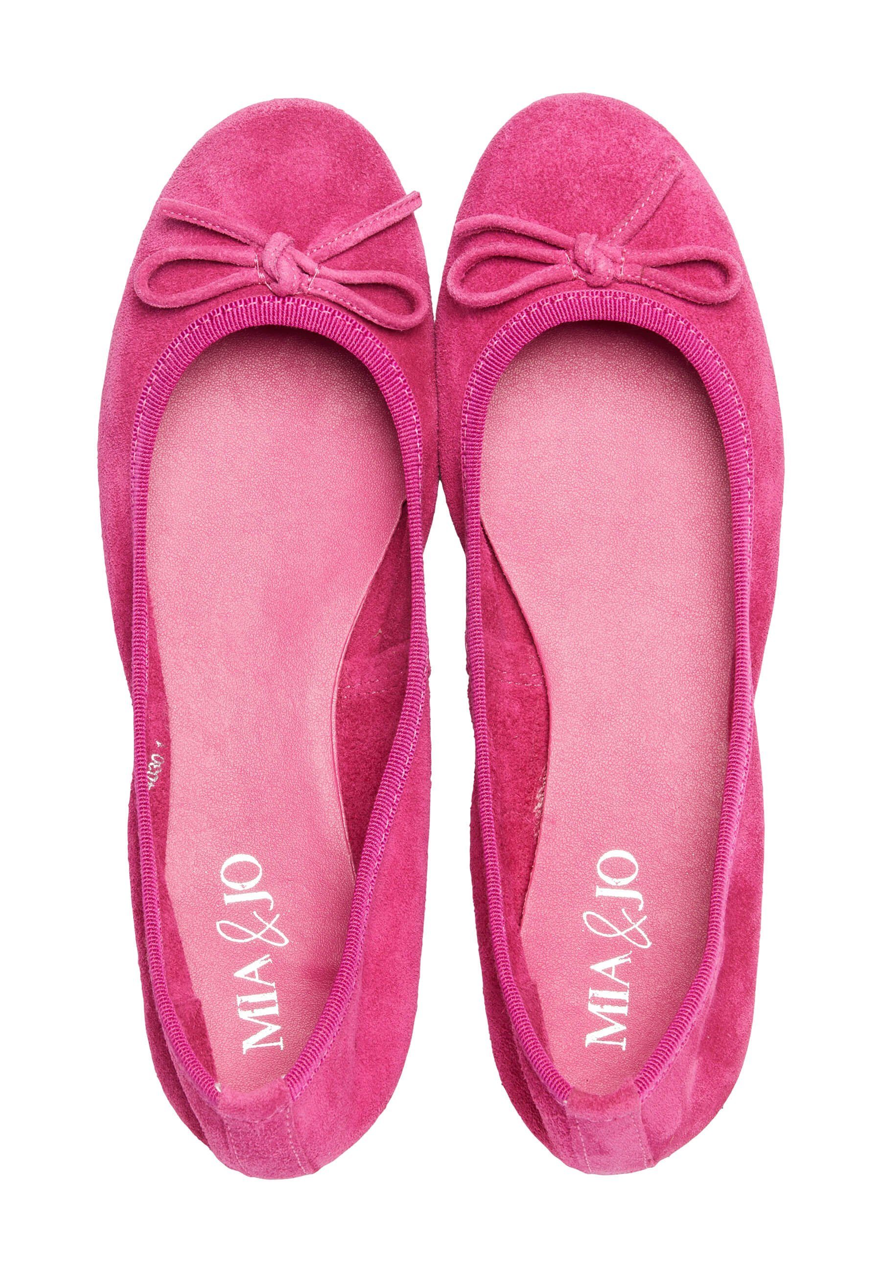 mia&jo Ballerina Velourleder Mit Schleifenapplikation Ballerina