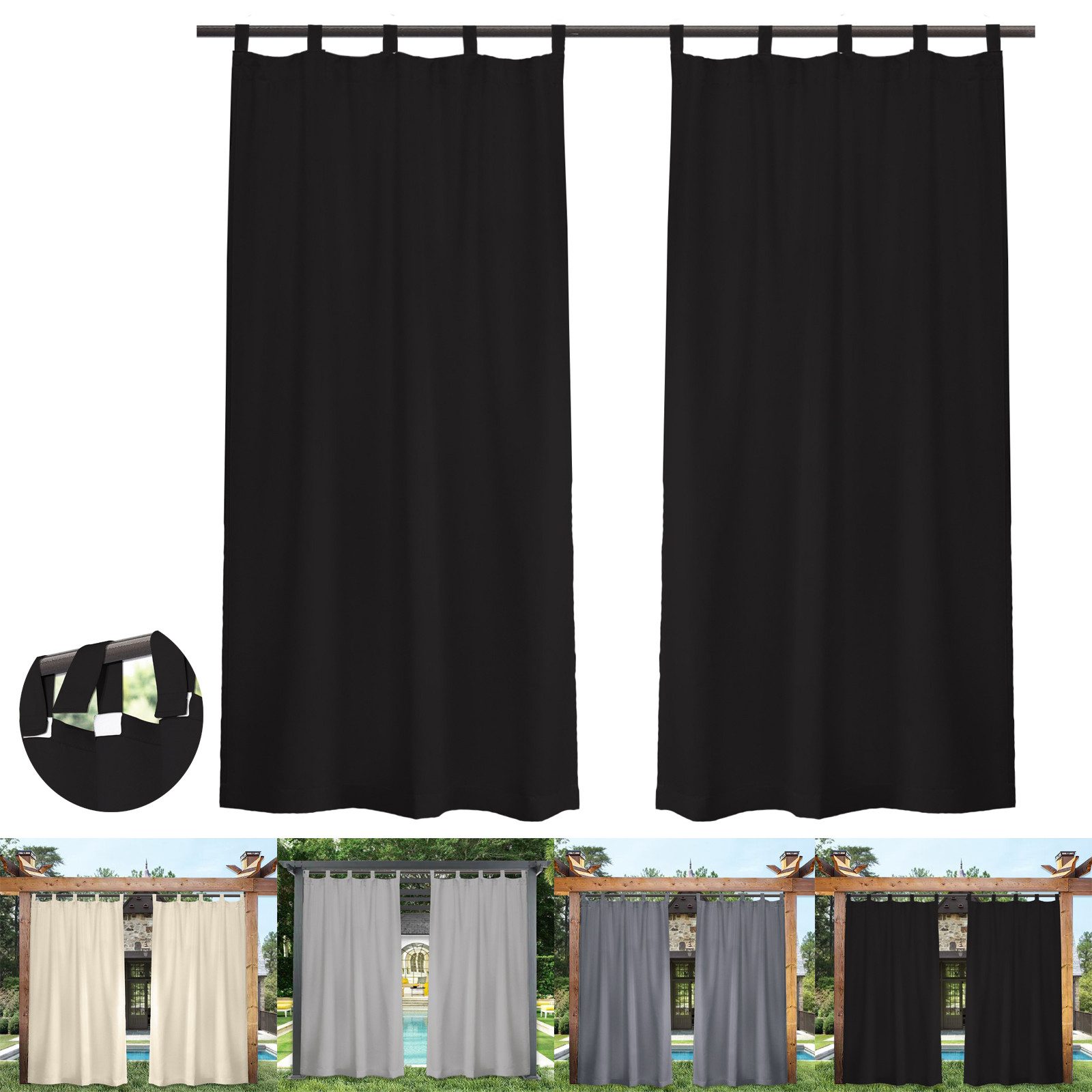 BTTO V&G Vorhang Outdoor Wetterfest 1/2er günstig online kaufen