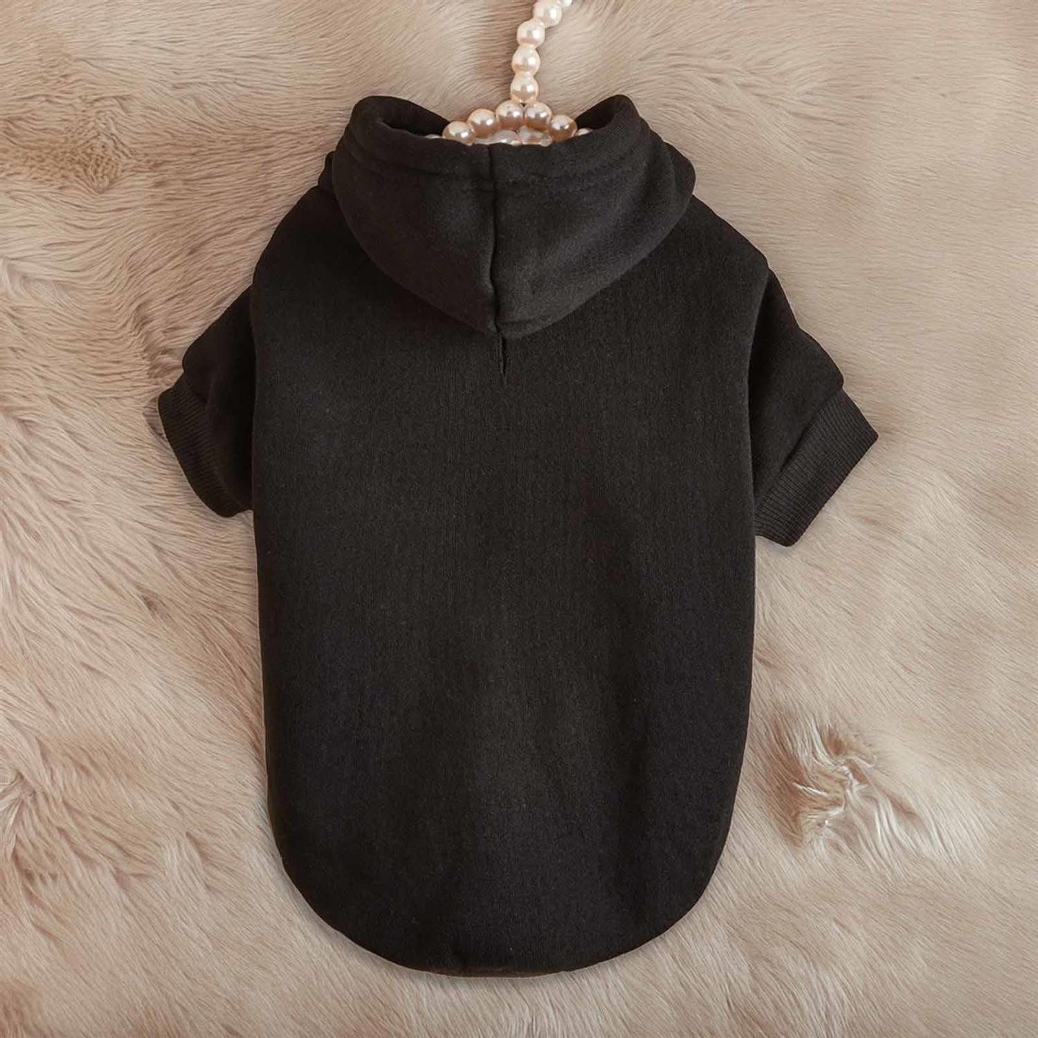 Thumbnail - Monkimau Tierjacke Hundepullover Hoodie für kleine Hunde - S in schwarz