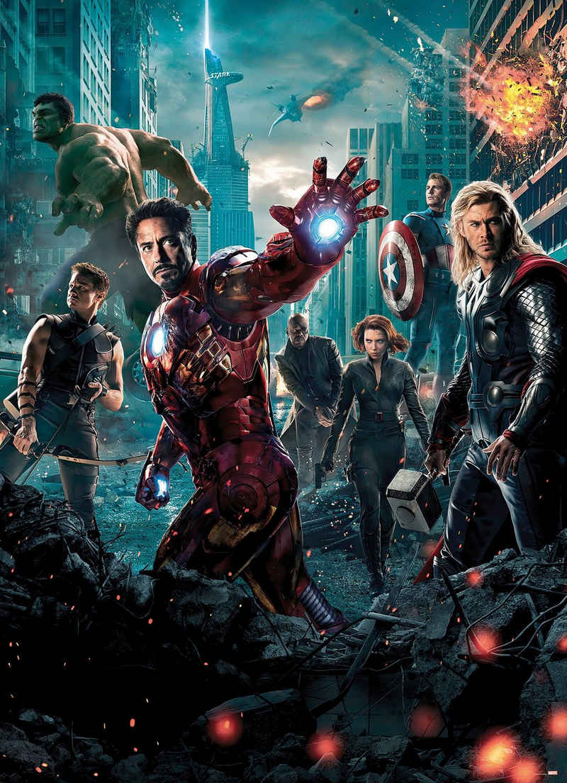 Komar Fototapete Avengers Movie Poster, glatt, Comic, (1 St), 184x254 cm (Breite x Höhe), inklusive Kleister