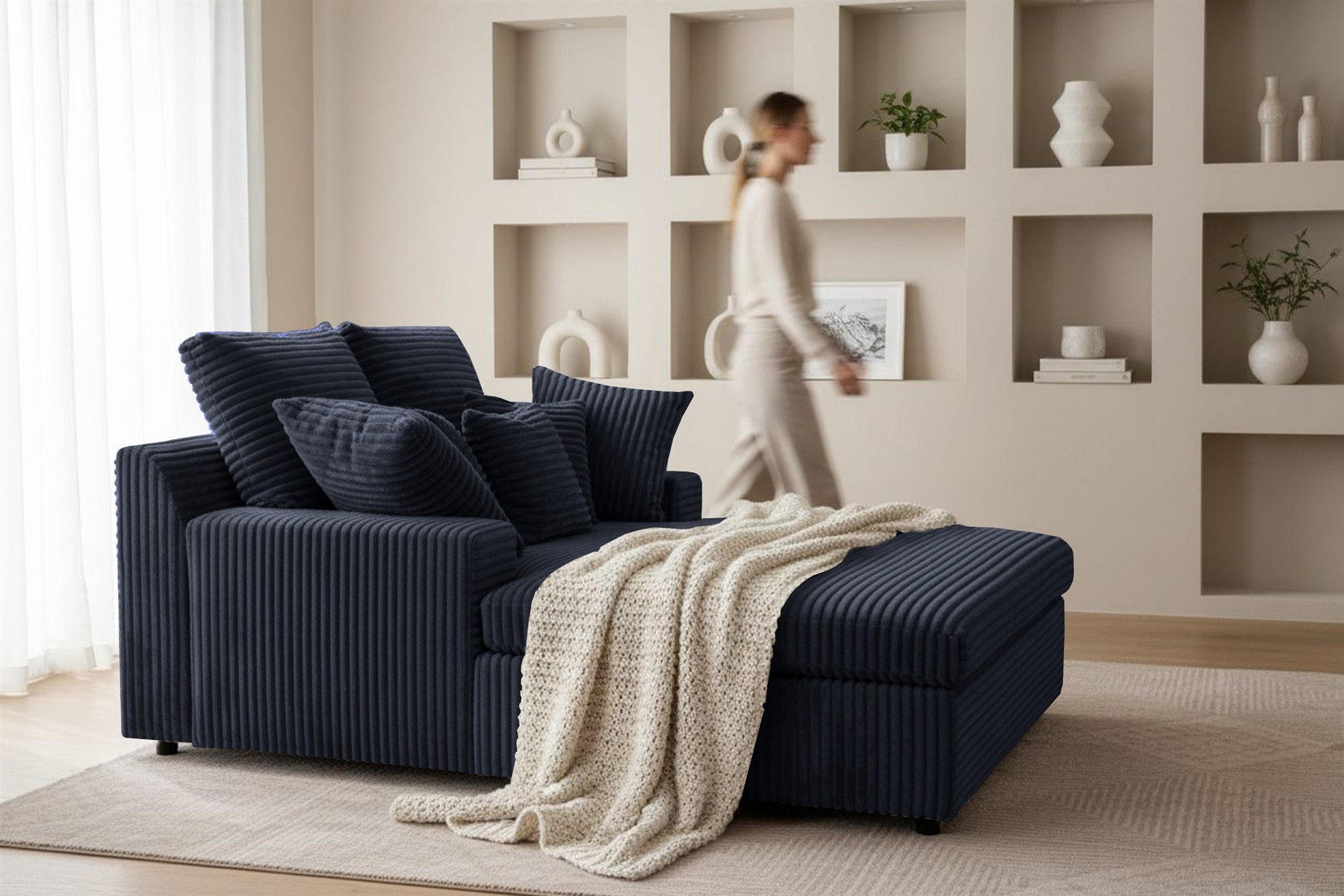 Fun Möbel Chaiselongue Chaiselongue Liege AROSA in Stoff Tilia, inkl. Zier- und Rückenkissen