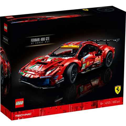 LEGO® Konstruktionsspielsteine Ferrari 488 GTE “AF Corse #51” (42125), LEGO® Technic, (1682 St), Made in Europe