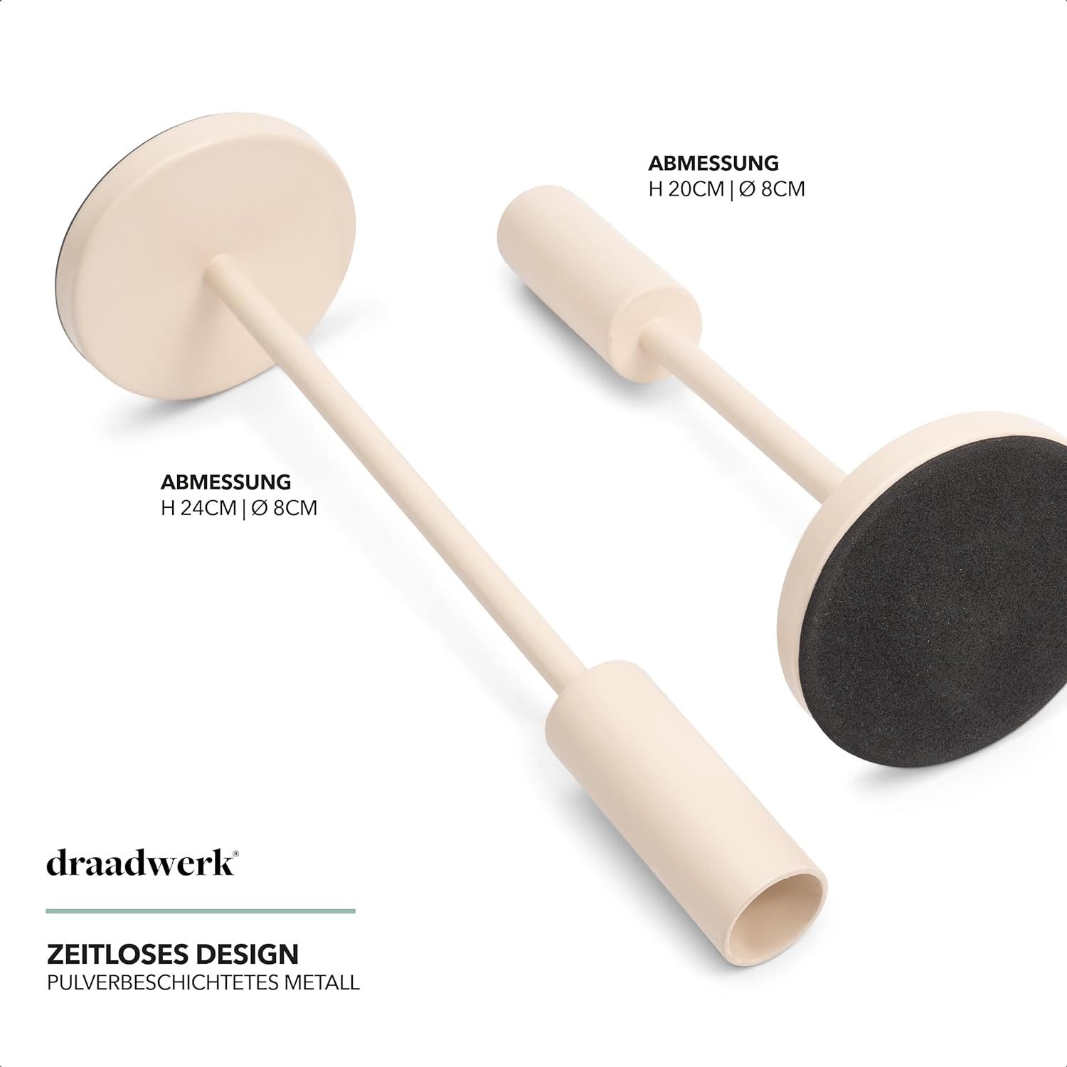 draadwerk® Kerzenhalter Kerzenhalter 2er Set, Stabkerzenständer, Stabkerzen und Spitzkerzen