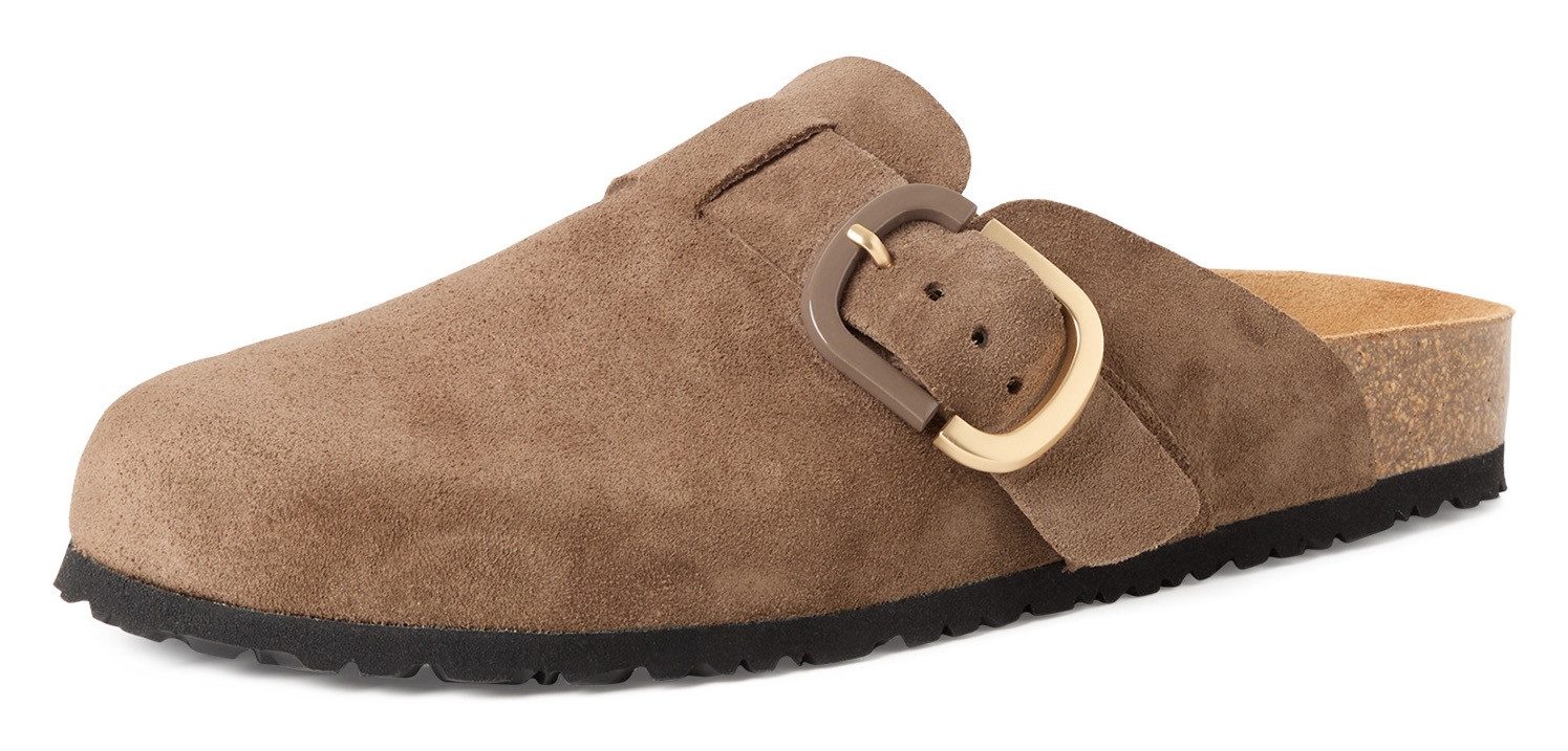 Tamaris Clog, Hausschuh, Schupfschuh, Bequemschuh mit verstellbarer Schnalle